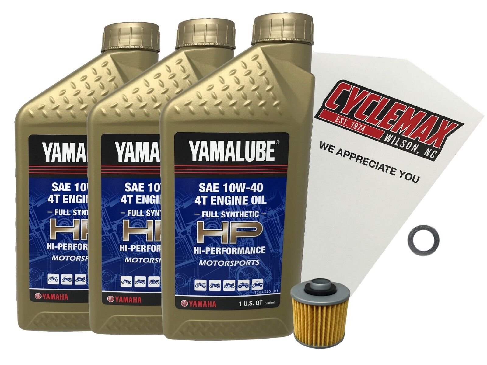 Cyclemax Full Synthetic 10W-40 Oil Change Kit fits 2015-2018 Yamaha SR400