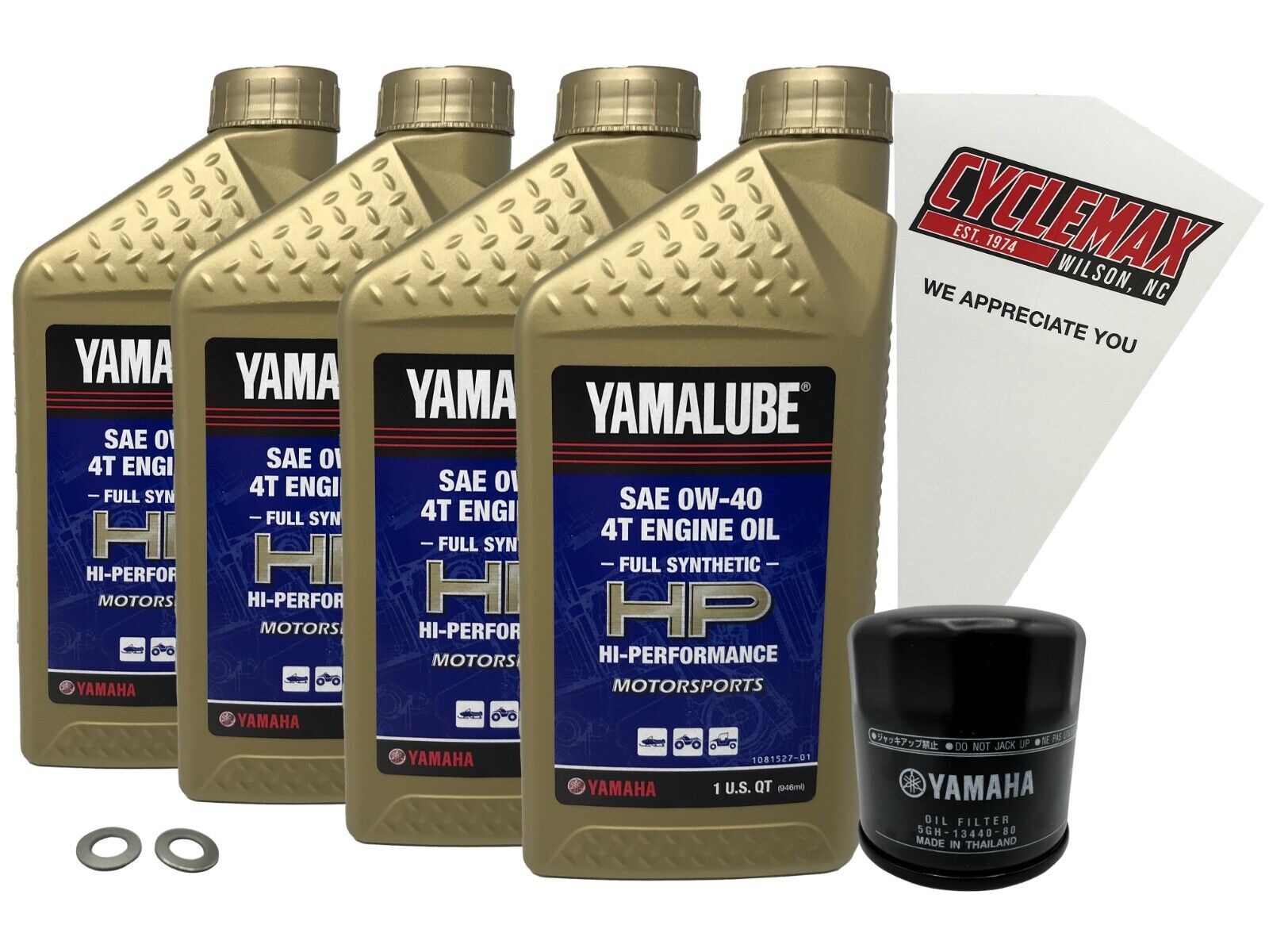 Cyclemax OEM FS Yamalube 0W40 Oil Change Kit 2007-2009 Yamaha RX-1 LE Snowmobile