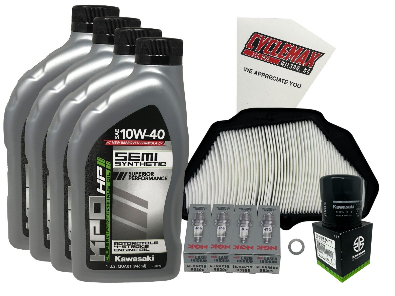 Cyclemax Semi-Synthetic Tune Up Kit fits Kawasaki 2017-2018 Ninja ZX 10RR