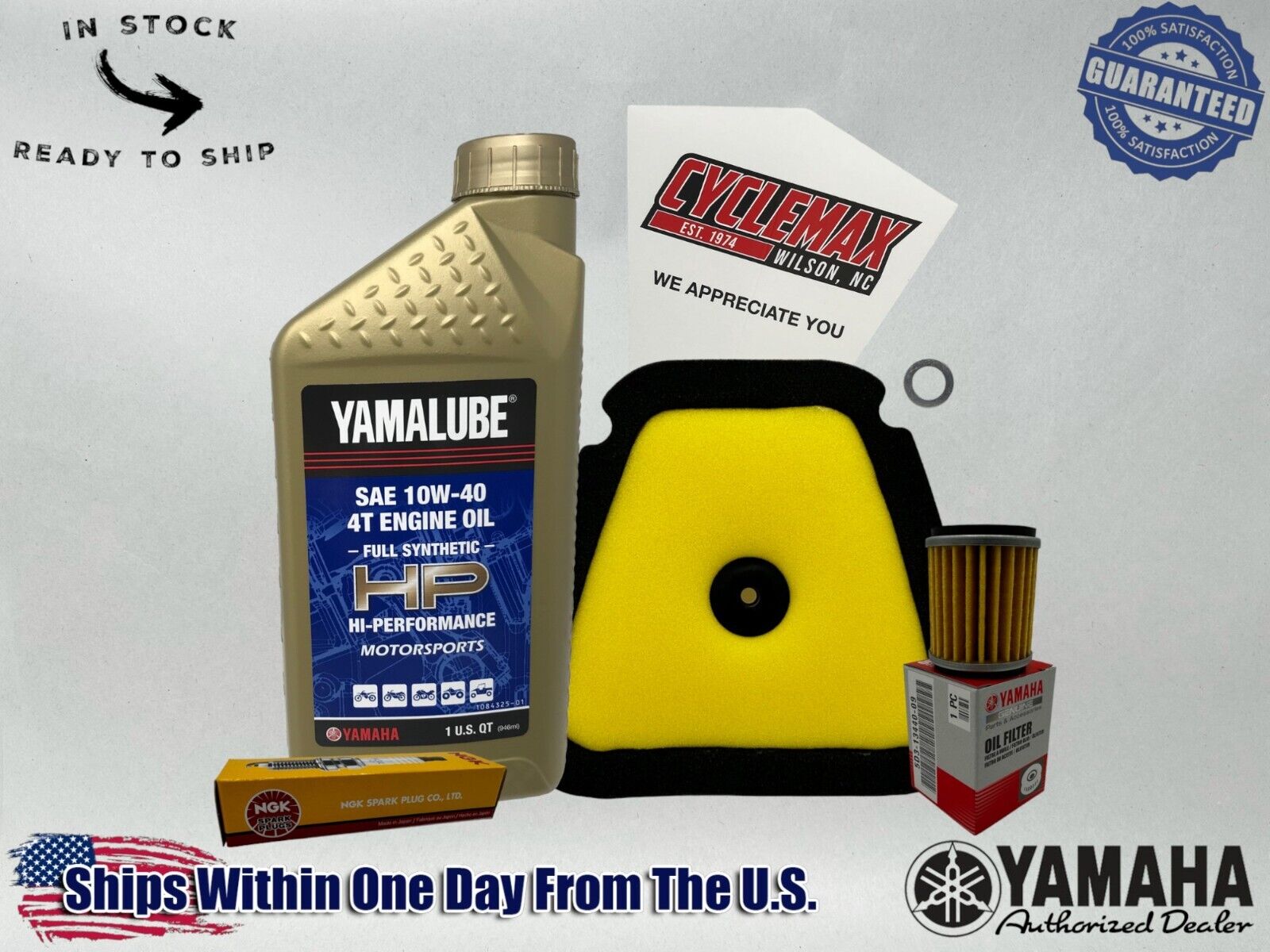 Cyclemax Full Synthetic Tune Up Kit fits 2019-2021 Yamaha YZ250F with Spark Plug