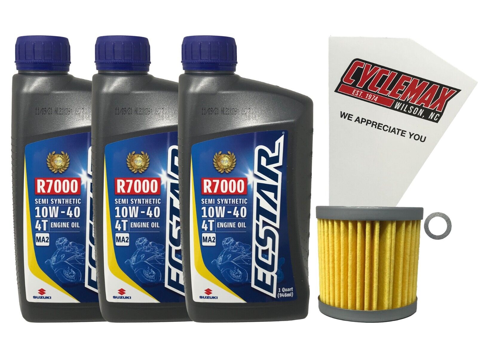 Cyclemax OEM Semi-Synthetic Oil Change Kit fits 2004-2013 Suzuki LT-Z400 K3