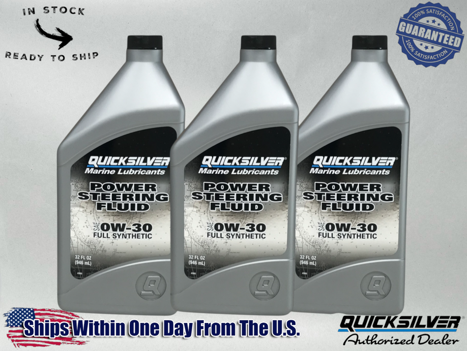 Mercury OEM Power Steering Fluid Quarts 92-858077Q01 3 Pack