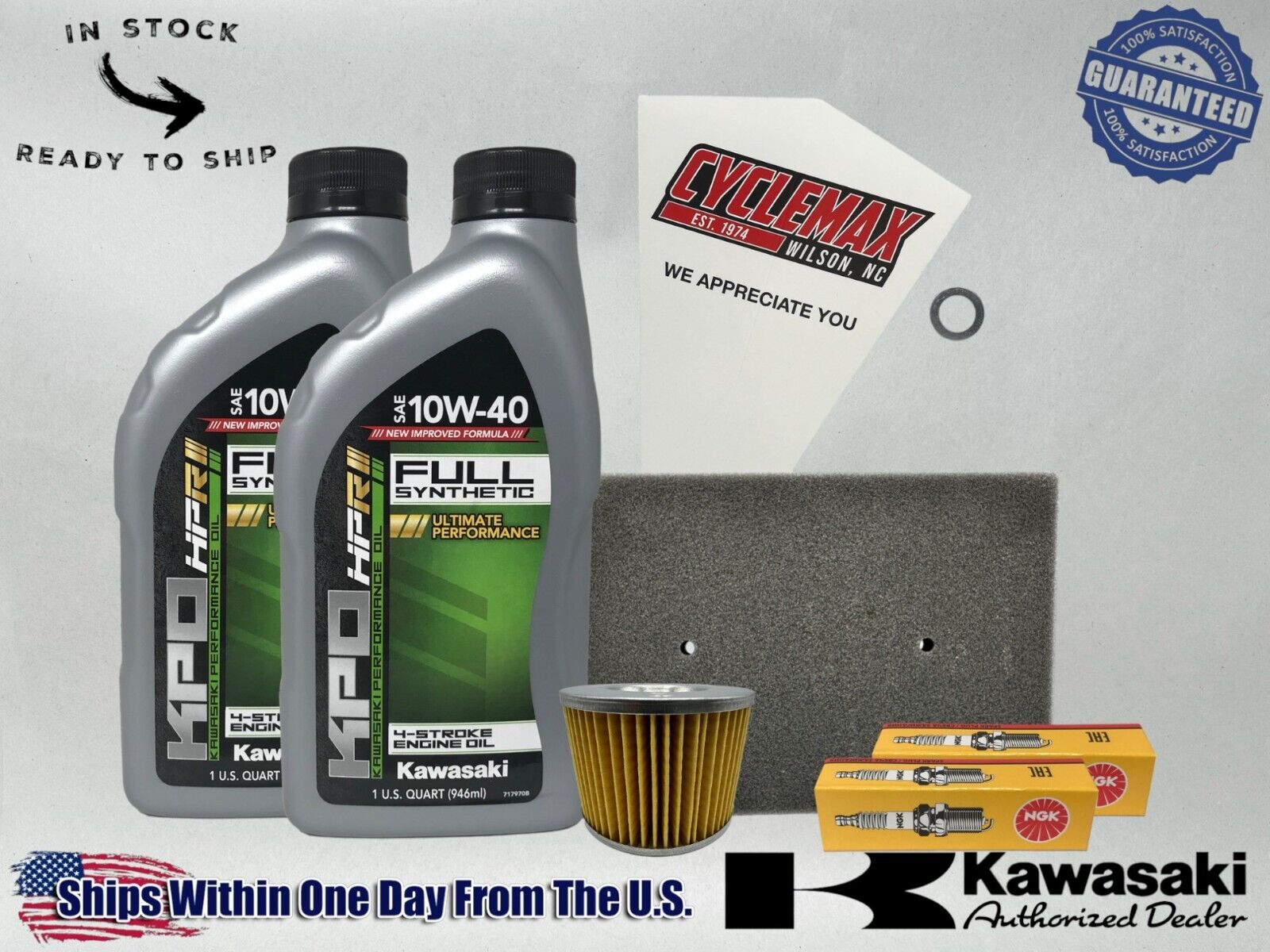 Cyclemax Full-Synthetic KPO Tune-Up Kit fits 2008-2012 Kawasaki NINJA 250