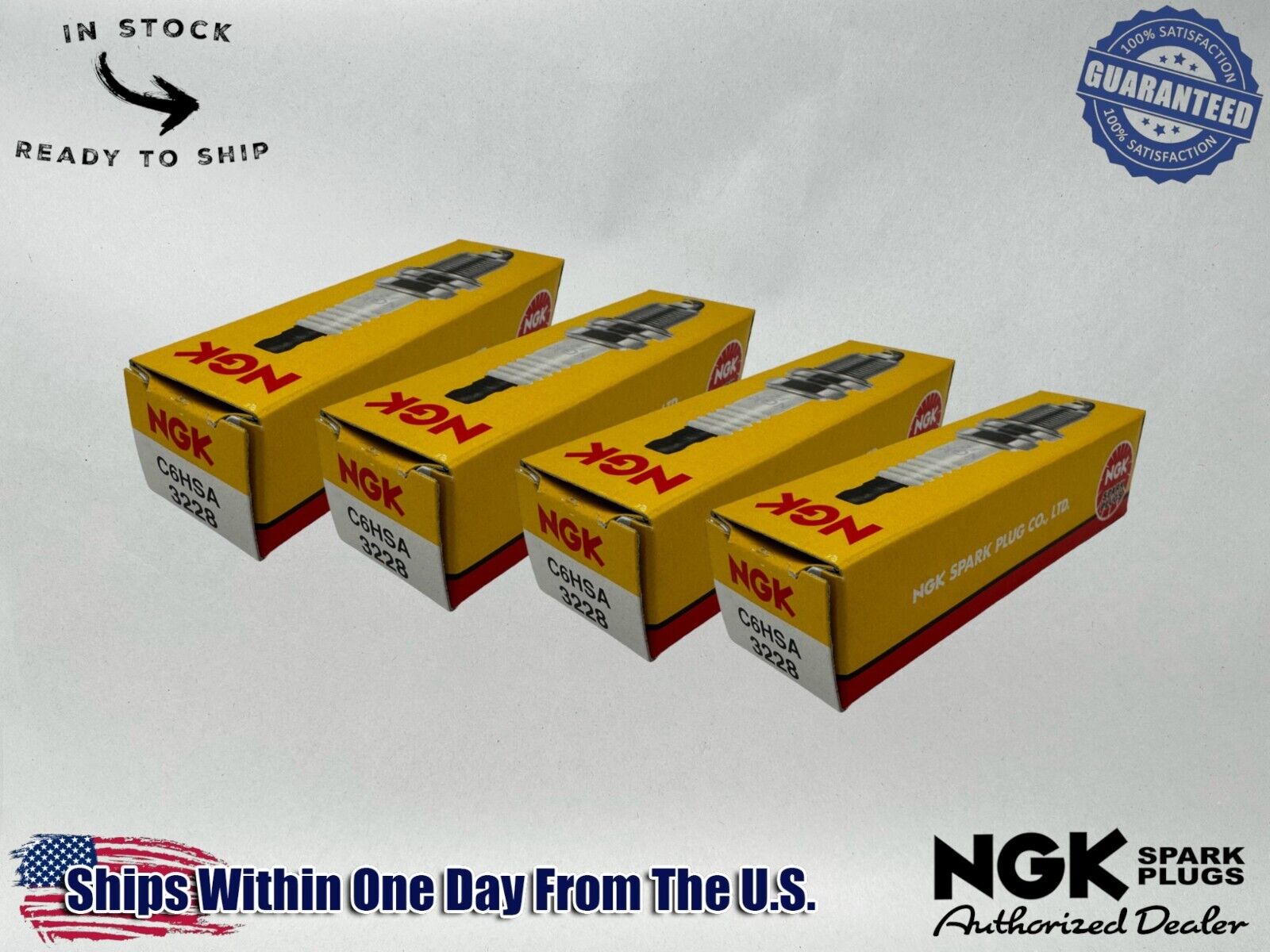 NGK Genuine OEM Authentic Spark Plugs C6HSA - 4 PACK