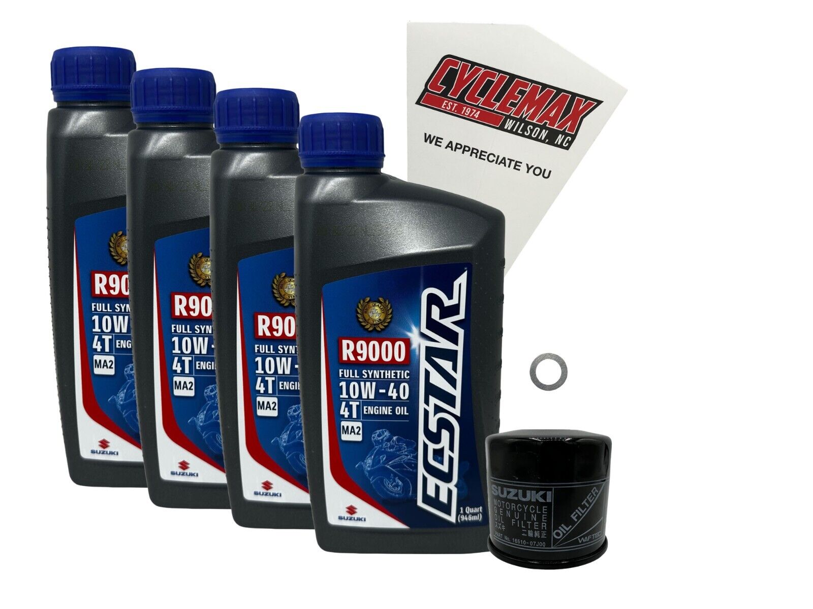 Cyclemax Genuine OEM Full Synthetic Oil Change Kit fits 2005-2019 Suzuki VL-1500