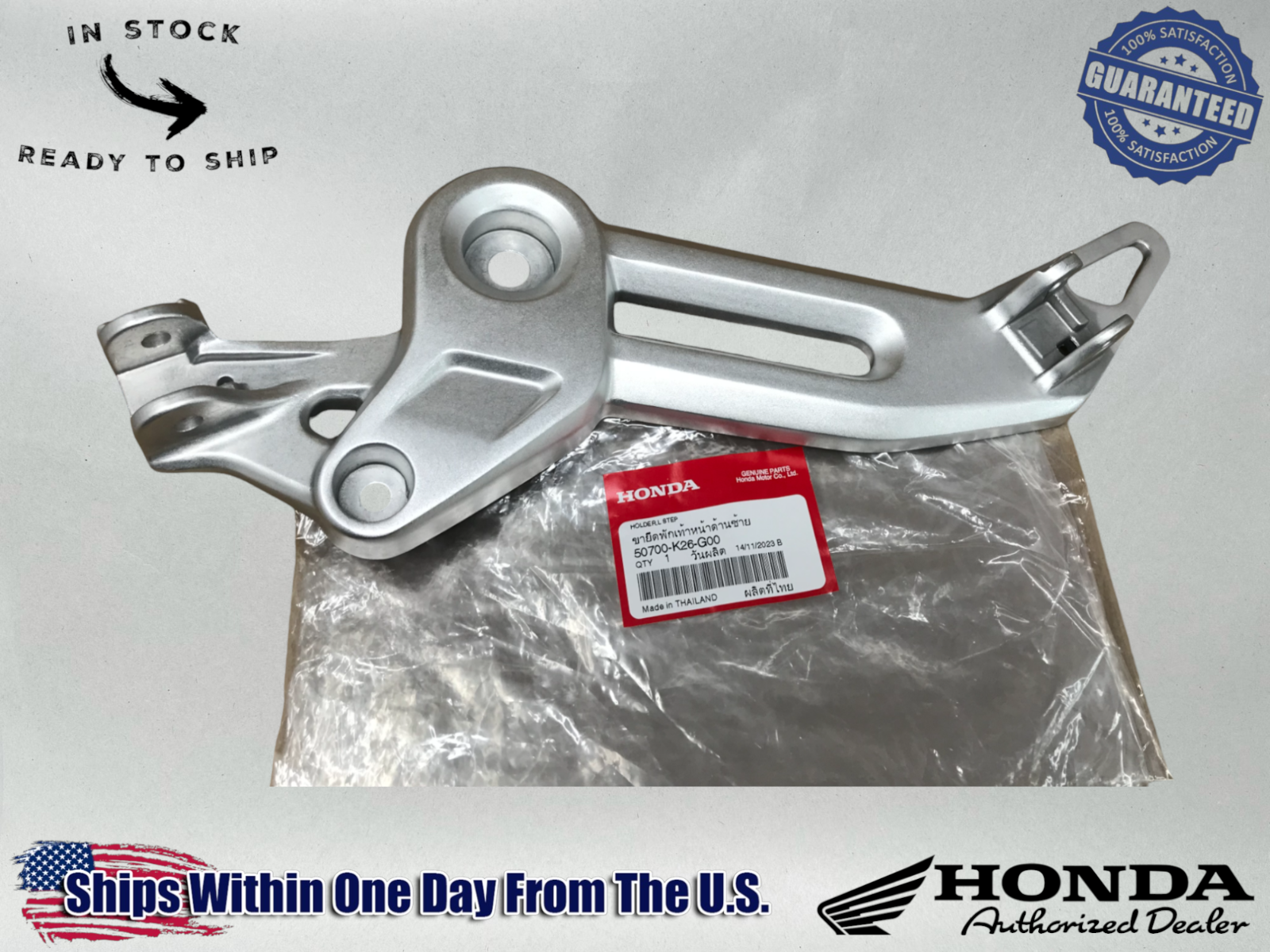Honda OEM LEFT FOOTPEG BRACKET 22-24 GROM 125  50700-K26-G00