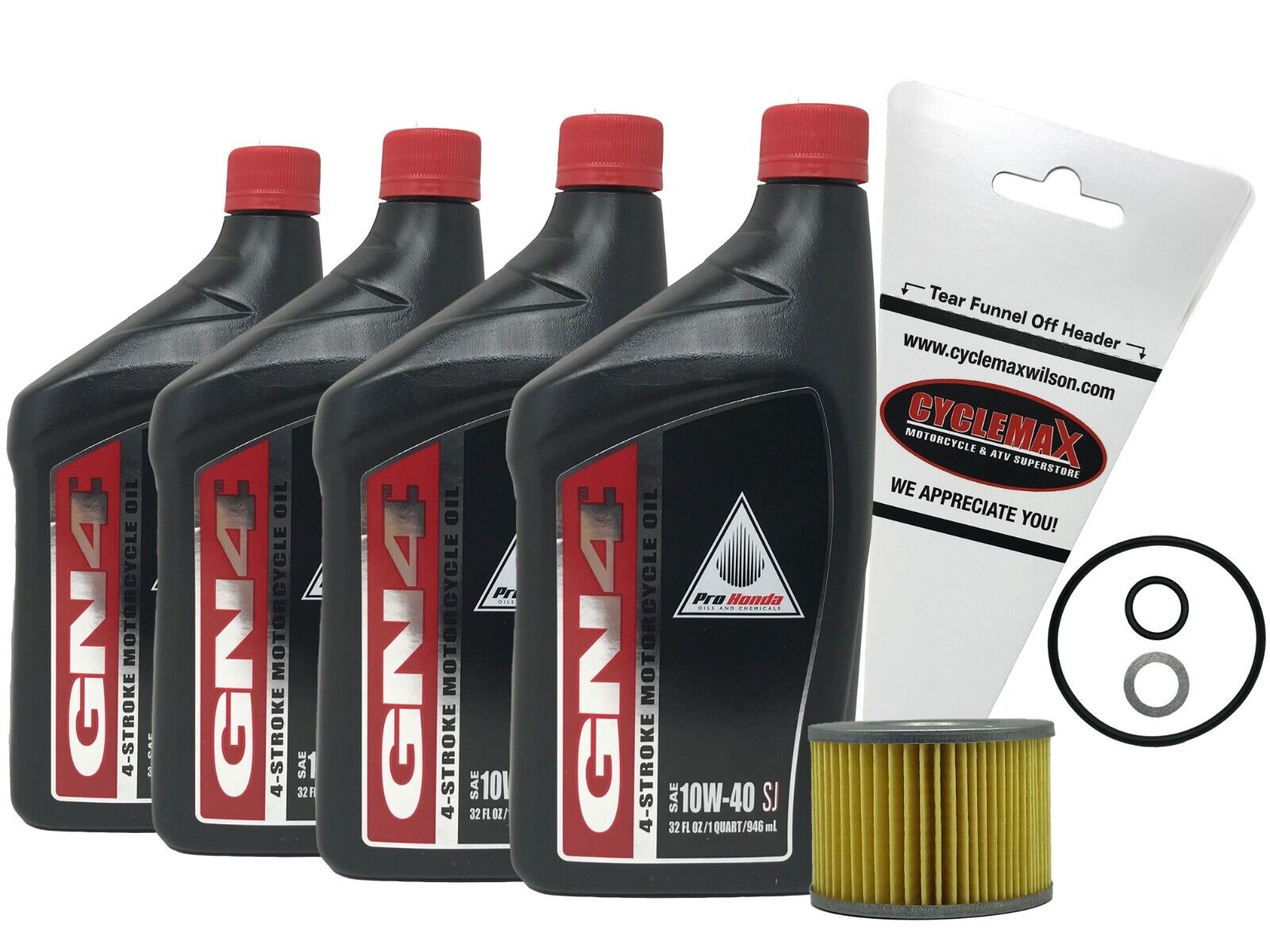 Cyclemax Genuine OEM 1979-1985 Honda CB650 CB 650 10W-40 Oil Change Kit