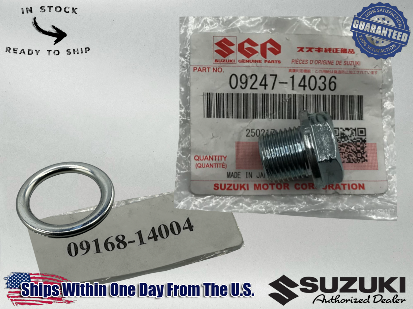 Suzuki Genuine OEM Authentic OIL DRAIN PLUG & GASKET GSXR 600 750 1000 HAYABUSA