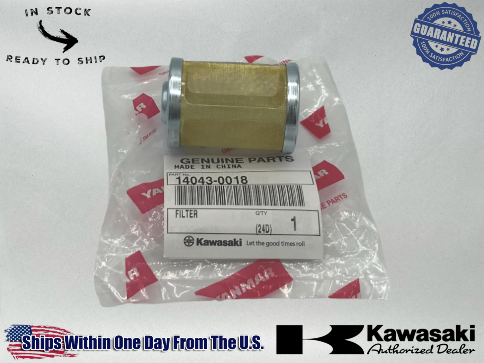 Kawasaki OEM 2016-24 Mule Pro DX DXT Water Separator Filter 14043-0018 1