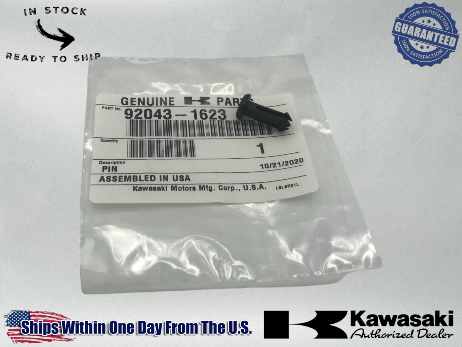 Kawasaki Genuine OEM Authentic PIN,HINGE 92043-1623 1