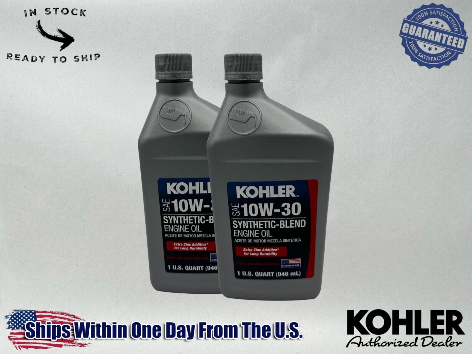 Kohler Genuine OEM SAE 10W-30 Synthetic-Blend Engine Oil 25 357 65-S-2PACK