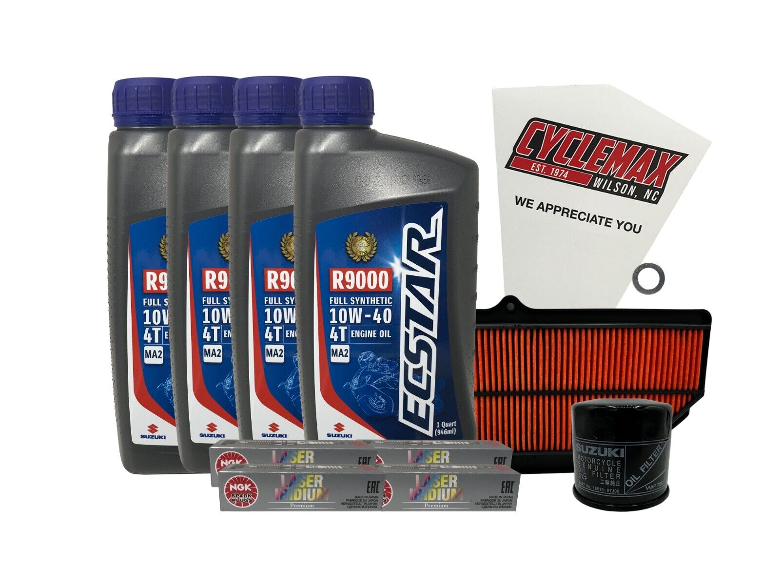 Cyclemax Full Synthetic Tune Up Kit w/ Plugs fits 2017-2020 Suzuki GSX-S1000