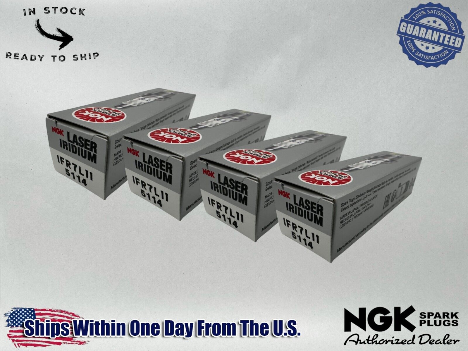 NGK Genuine OEM Authentic Spark Plugs IFR7L-11 - 4 PACK