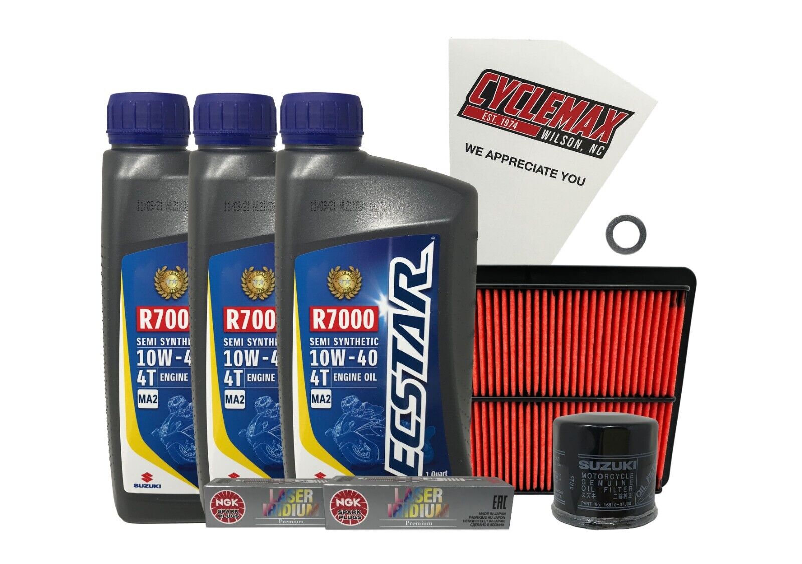 Cyclemax Semi-Synthetic Tune Up Kit w/ Spark Plugs fits 2014-2019 Suzuki DL-1000