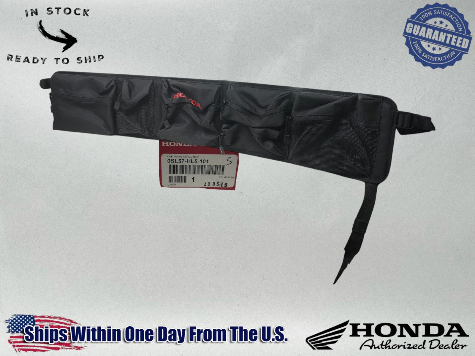 Honda Genuine OEM Pioneer 500 Cab Frame 2015-24 Cargo Bag 0SL57-HL5-101
