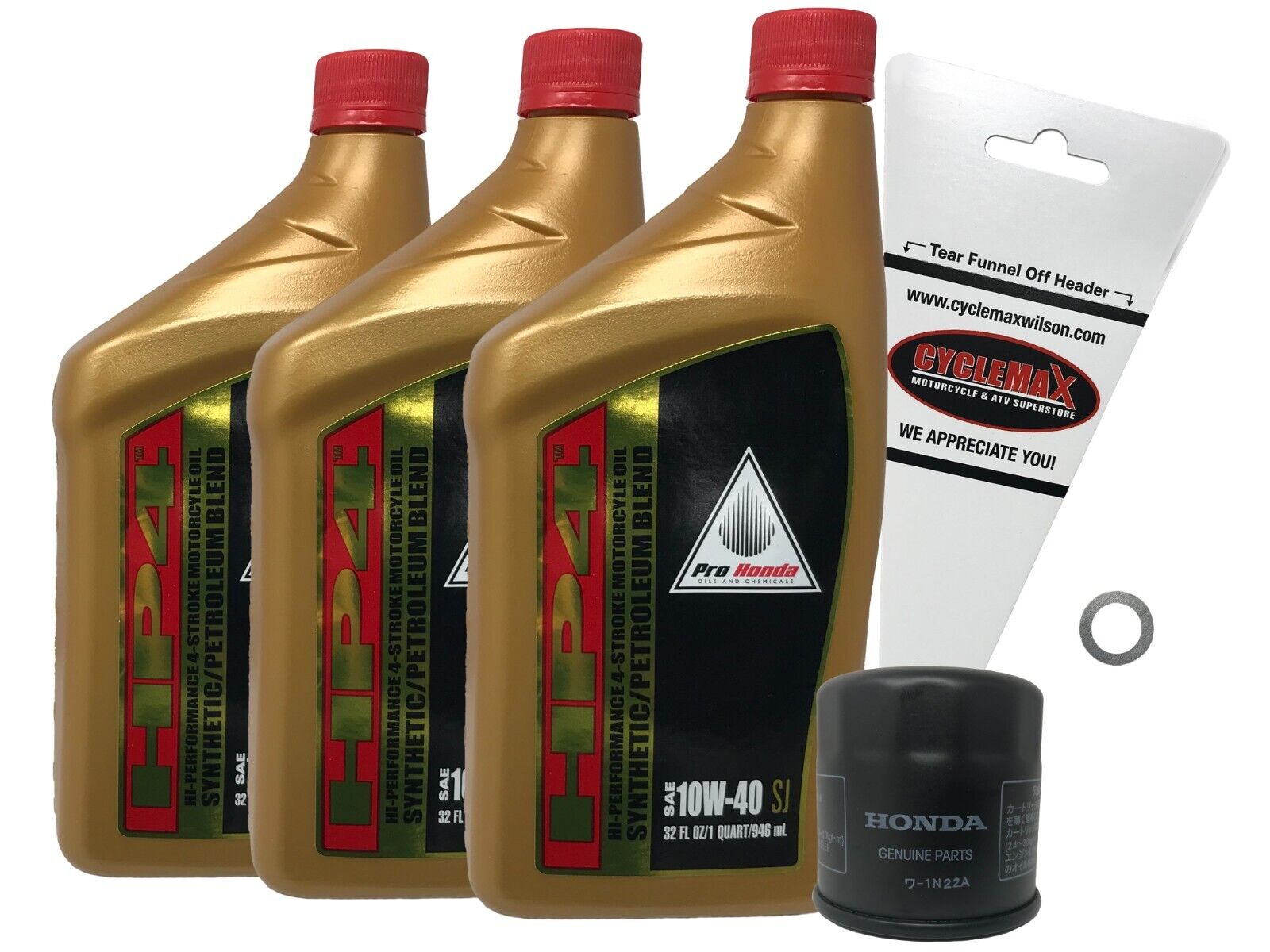 Cyclemax 2003-2023 Genuine Honda CBR600RR Semi Synthetic OEM Oil Change Kit