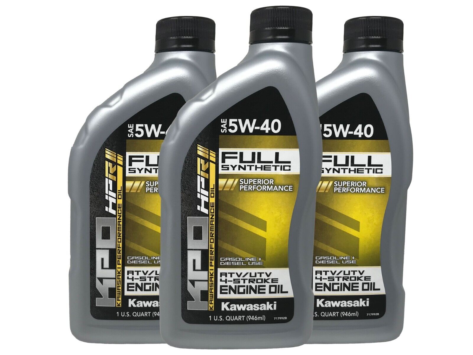 Kawasaki Genuine OEM KPO Full Synthetic 5W-40 Oil K61027-500-01Q - 3 Pack