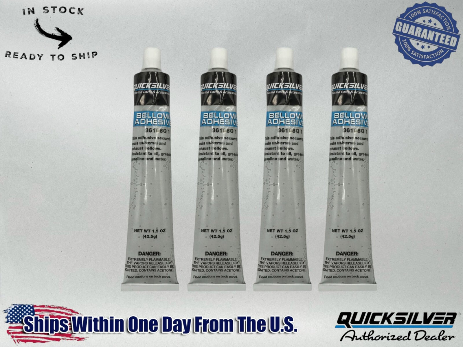 Quicksilver Genuine OEM Bellows Adhesive 1.5 OZ 92-86166Q1 4 Pack