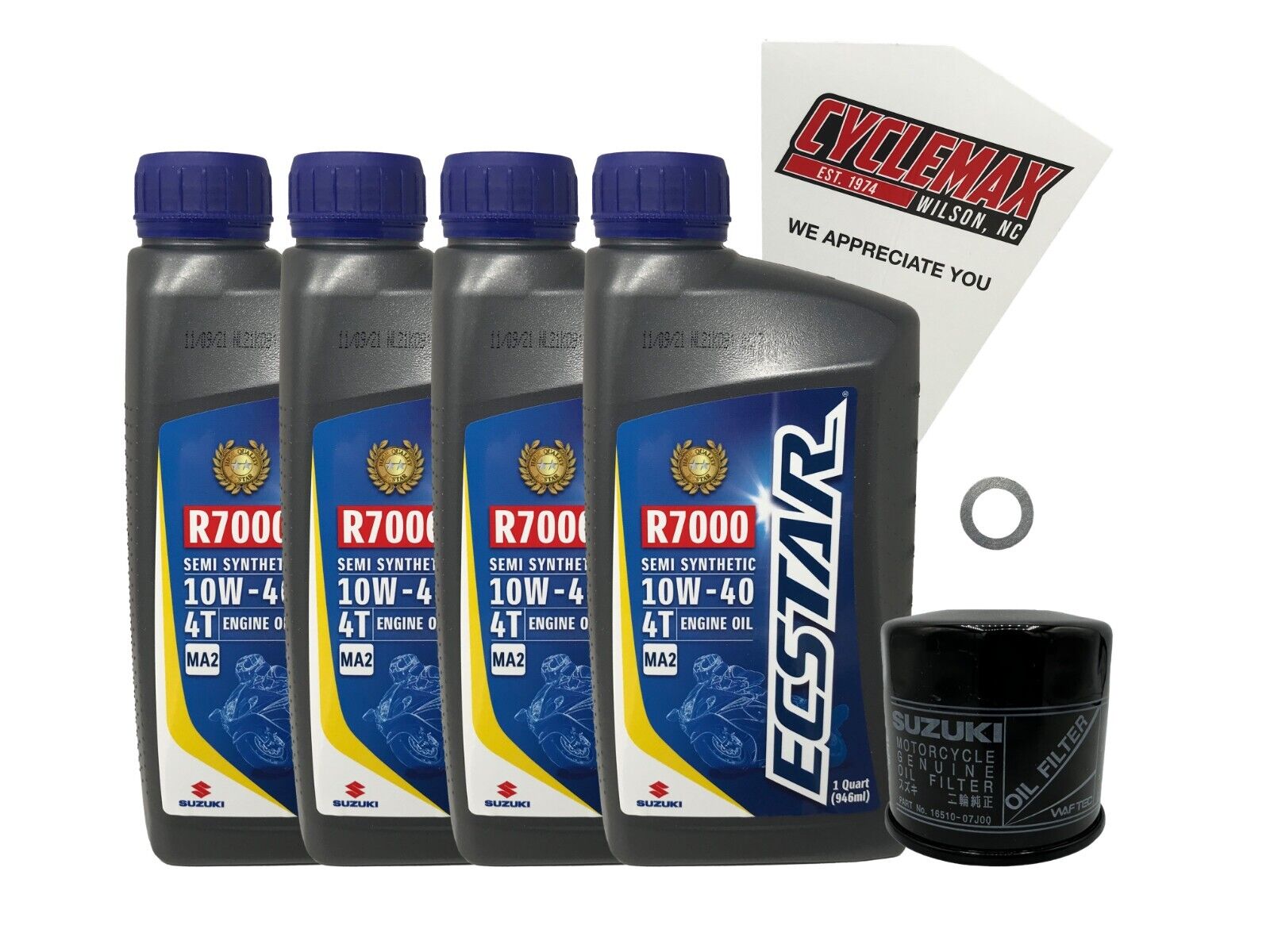 Cyclemax Genuine OEM Semi-Synthetic Oil Change Kit fits 2002-2022 Suzuki LT-A400