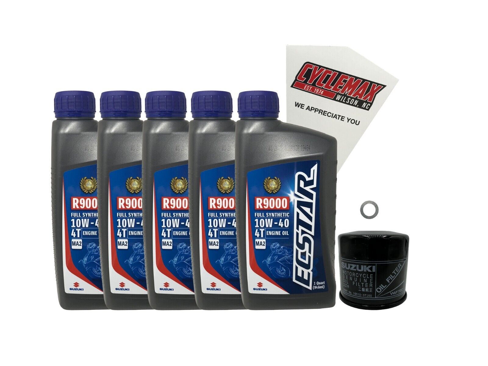 Cyclemax Genuine OEM Full Synthetic Oil Change Kit fits 2001-2009 Suzuki VS-1400