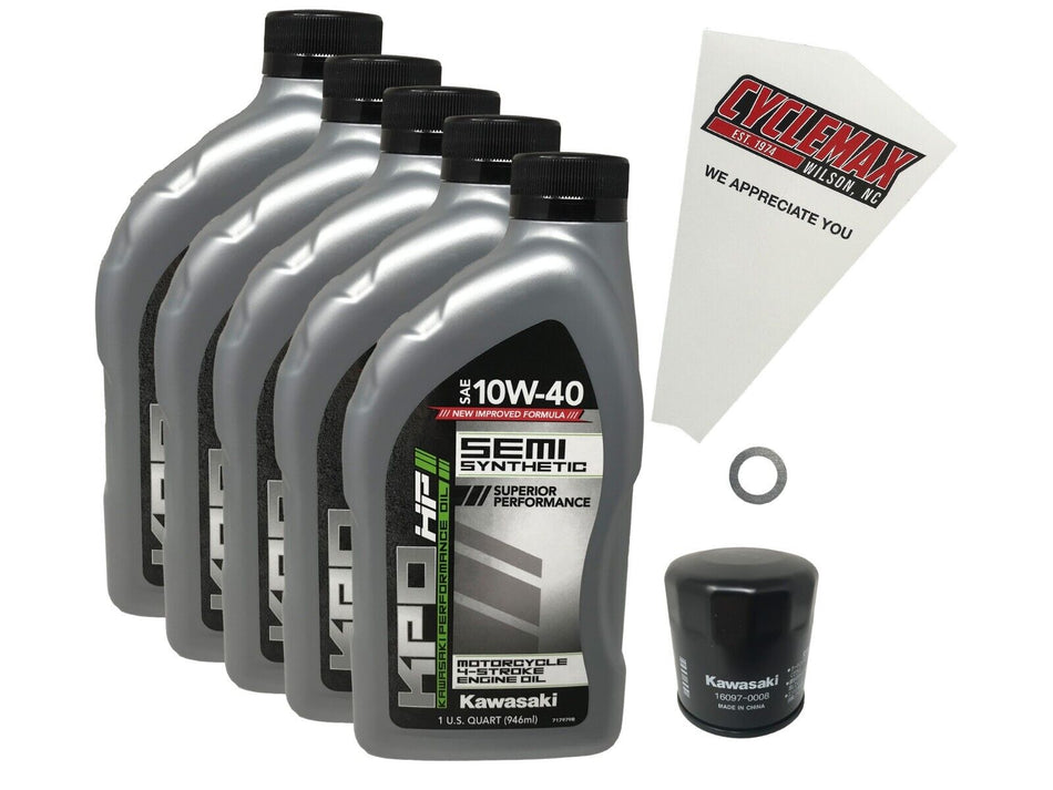 Cyclemax OEM SS 10W-40 Oil Change Kit fits 2008-2022 Kawasaki Concours 14