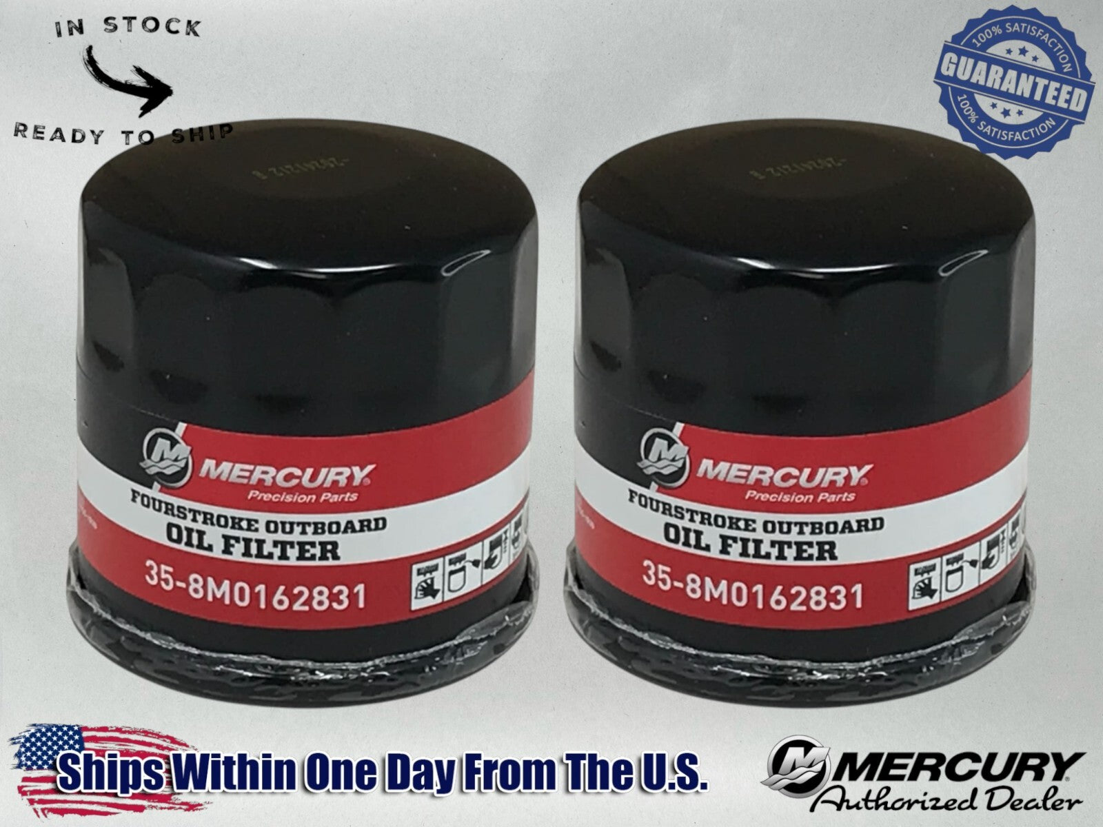 Mercury Genuine OEM Authentic Oil Filters 35-8M0162831 2 Pack