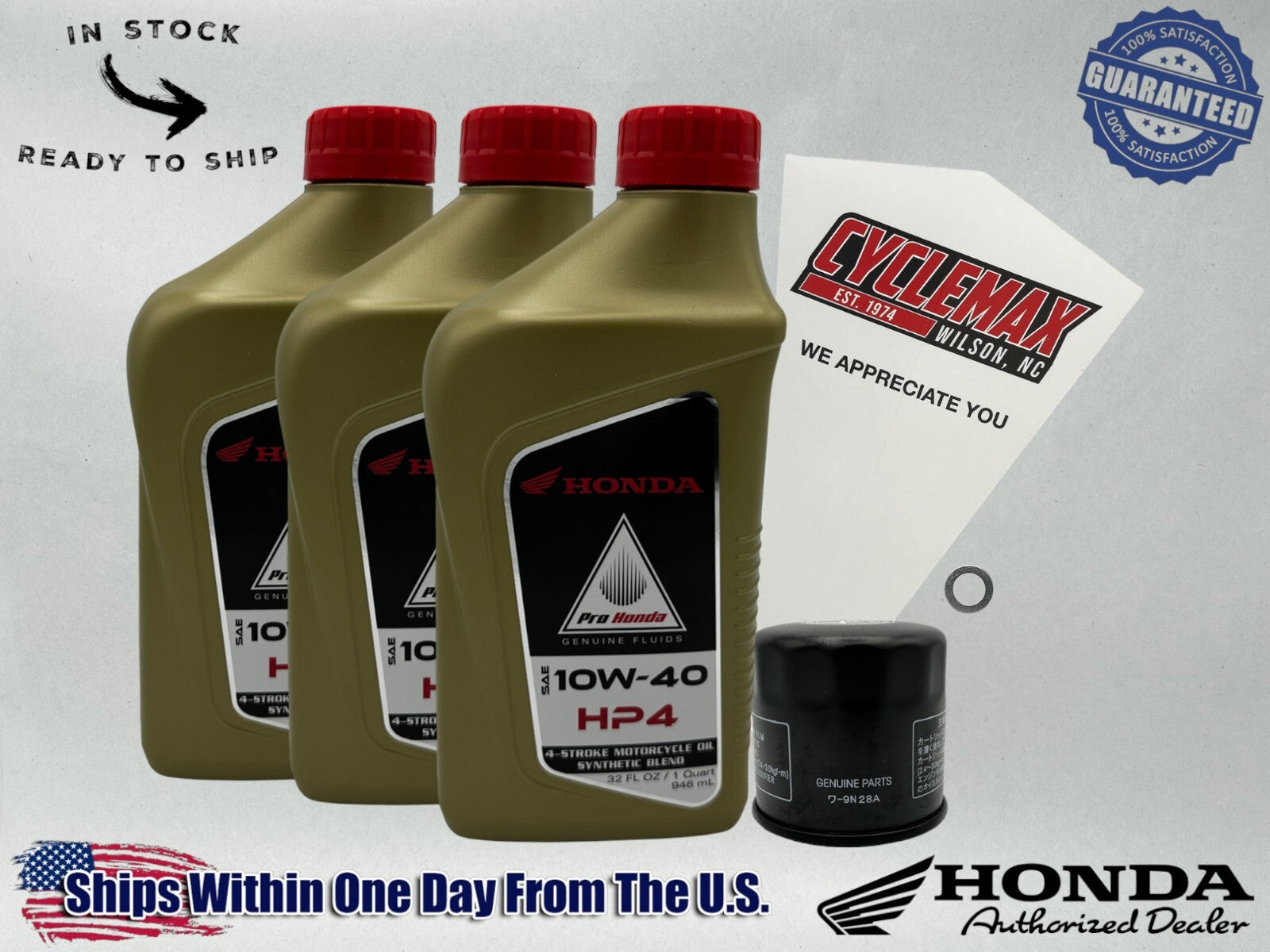 Cyclemax Semi-Synthetic HP4 Oil Change Kit compatible with 2023-2025 Honda SCL500