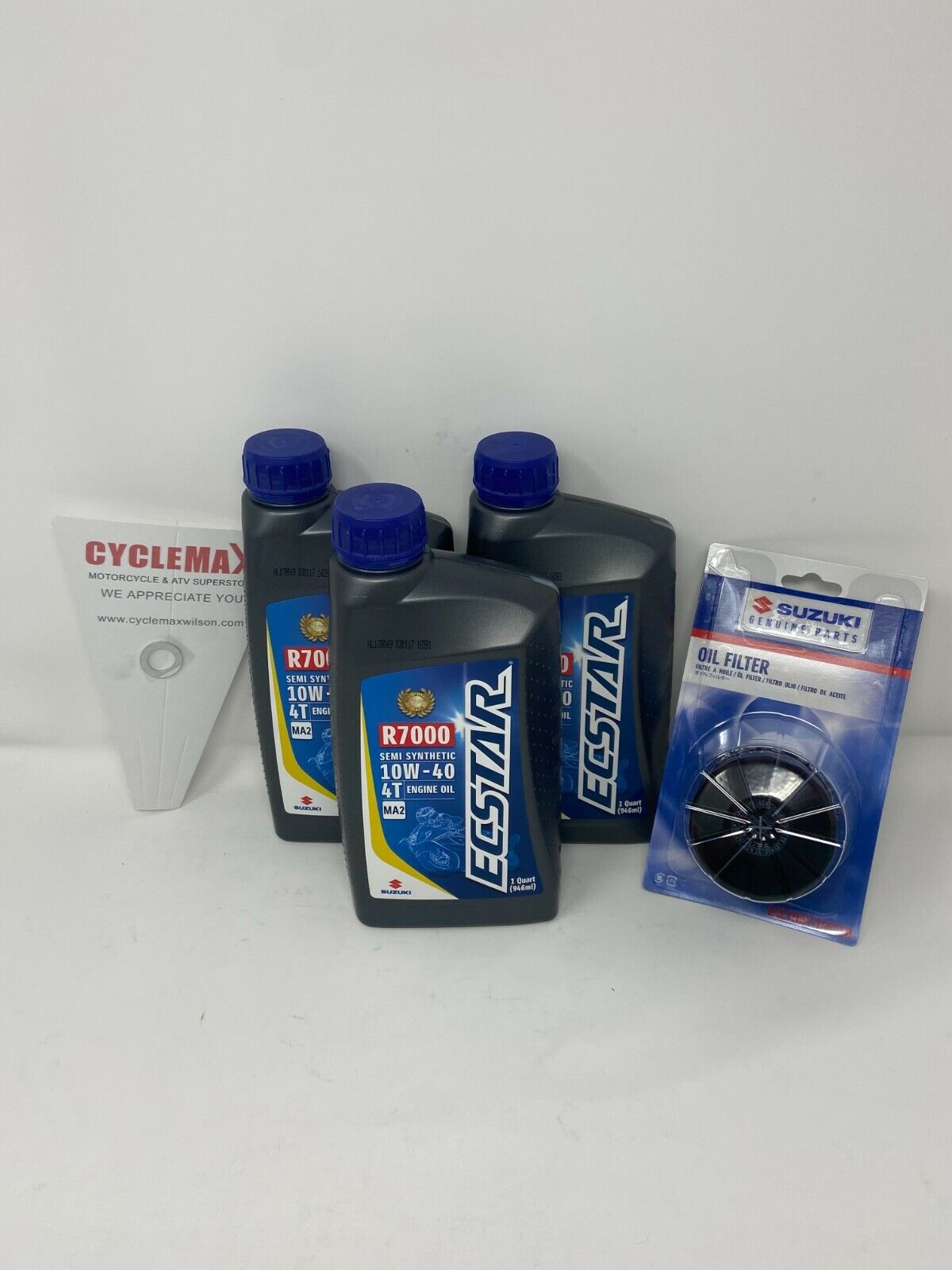 OEM 2002-2021 Suzuki GSX-R750 10w40 Semi Synthetic Oil Change Kit