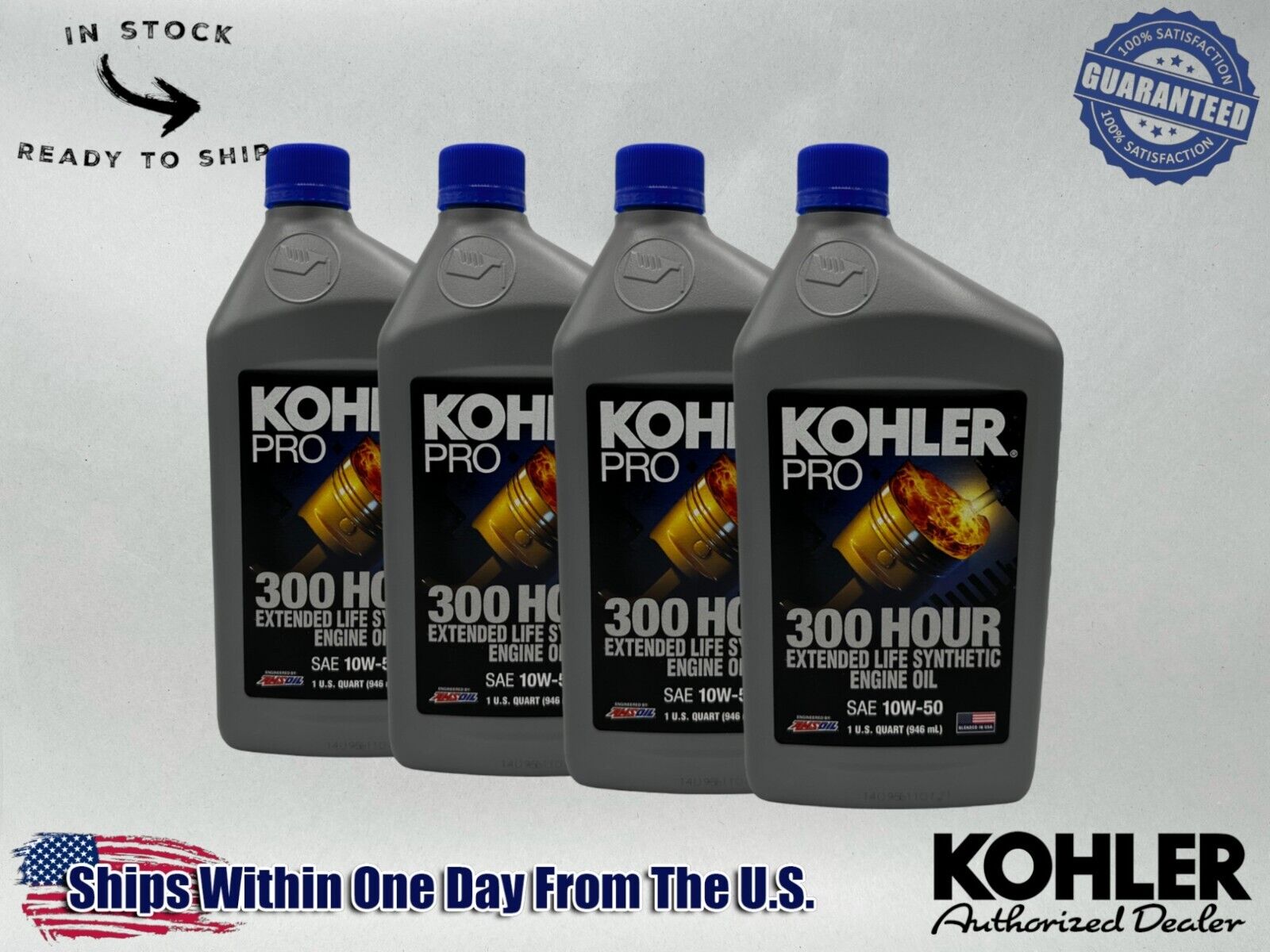 Kohler Genuine OEM Pro SAE 10W-50 Extended Life Synthetic Oil 25 357 72-S-4PACK