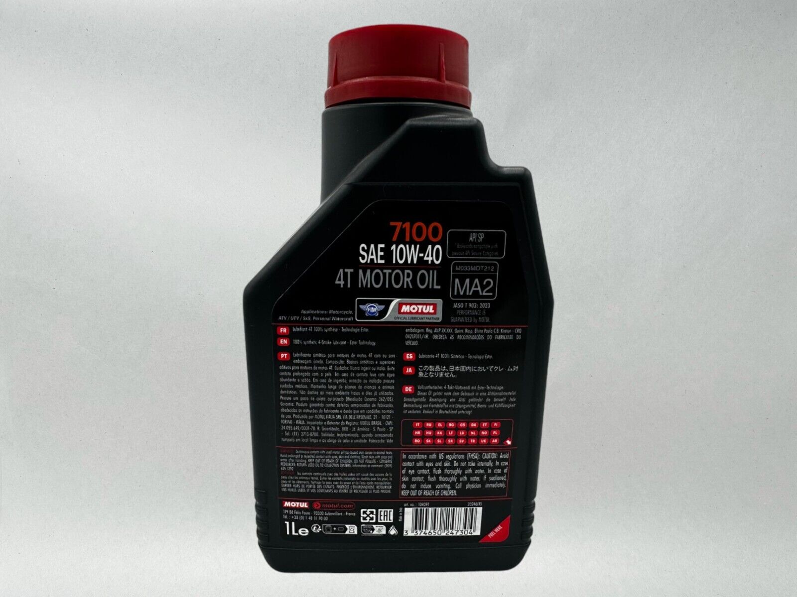 Motul OEM Motul 7100 4T 10w-40 Full Synthetic Motorcycle Oil 3601-0064-4PACK