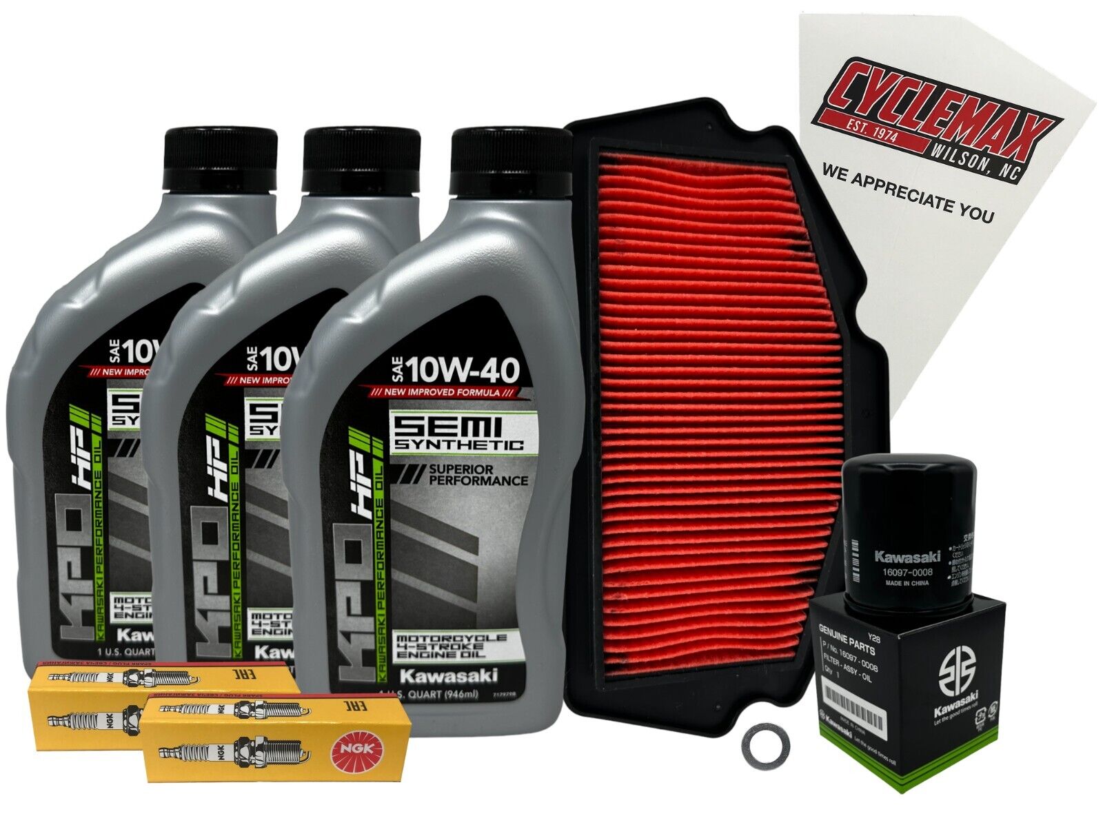 Cyclemax Semi-Synthetic KPO Tune-Up Kit fits 2019-2024 Kawasaki Z400