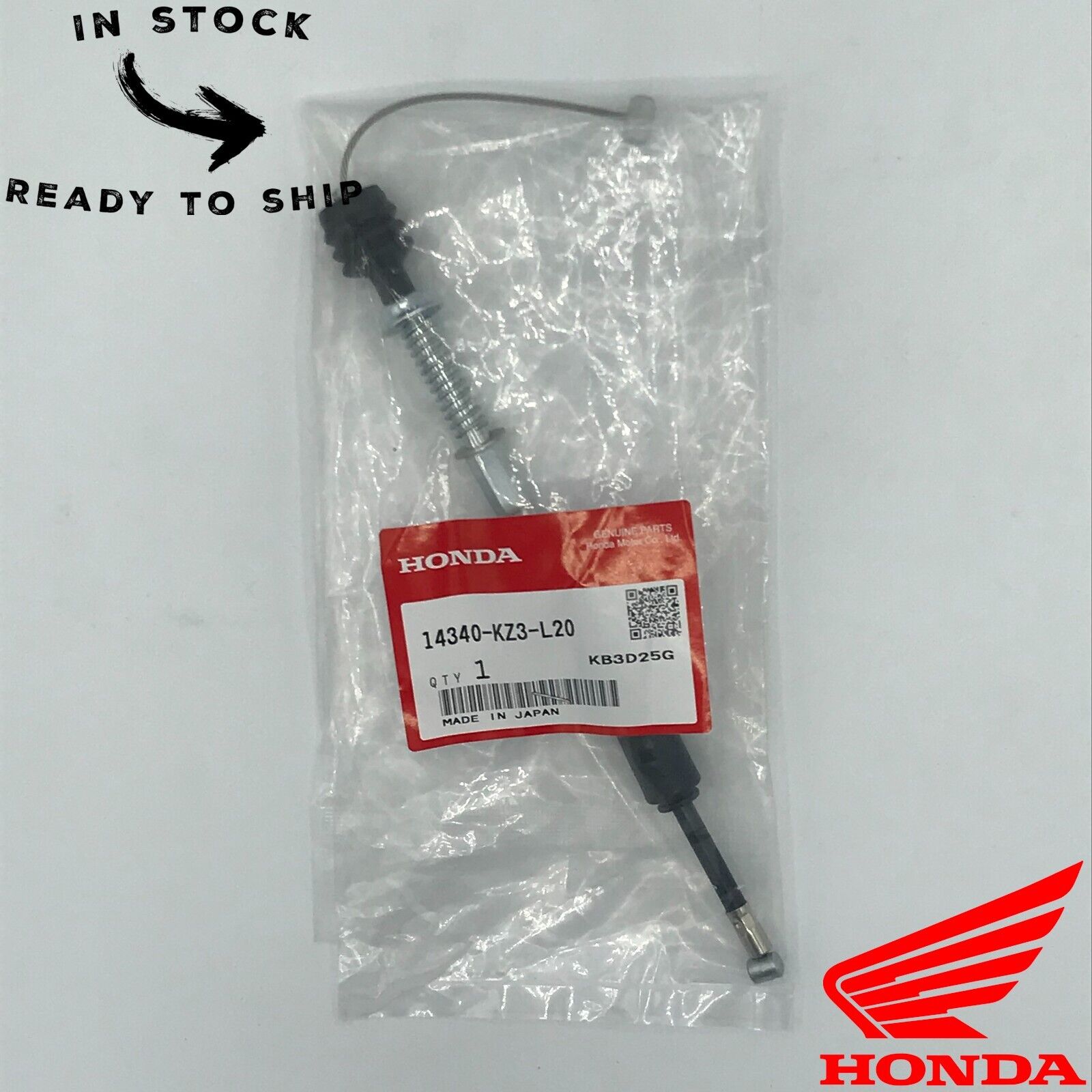 Genuine OEM Honda Cylinder Exhaust Valve Front Cable 14340-KZ3-L20