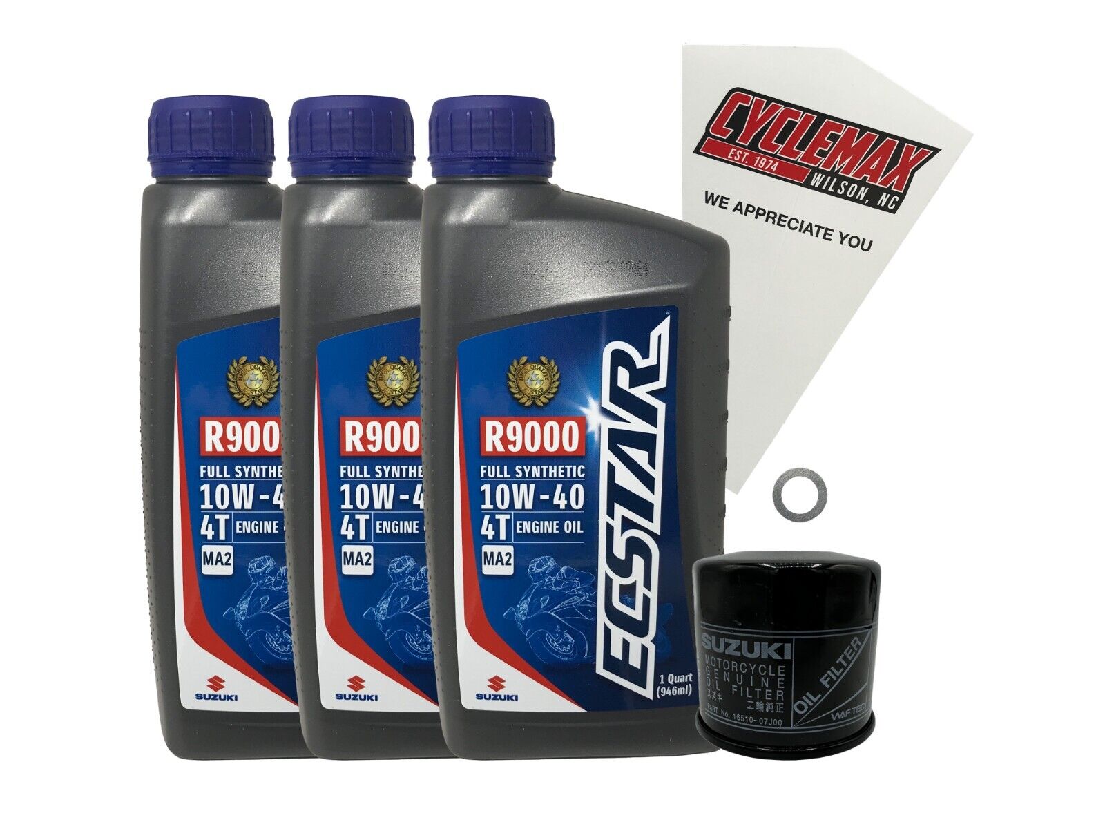 Cyclemax OEM Full Synthetic Oil Change Kit fits 2006-2022 Suzuki GSX-R600