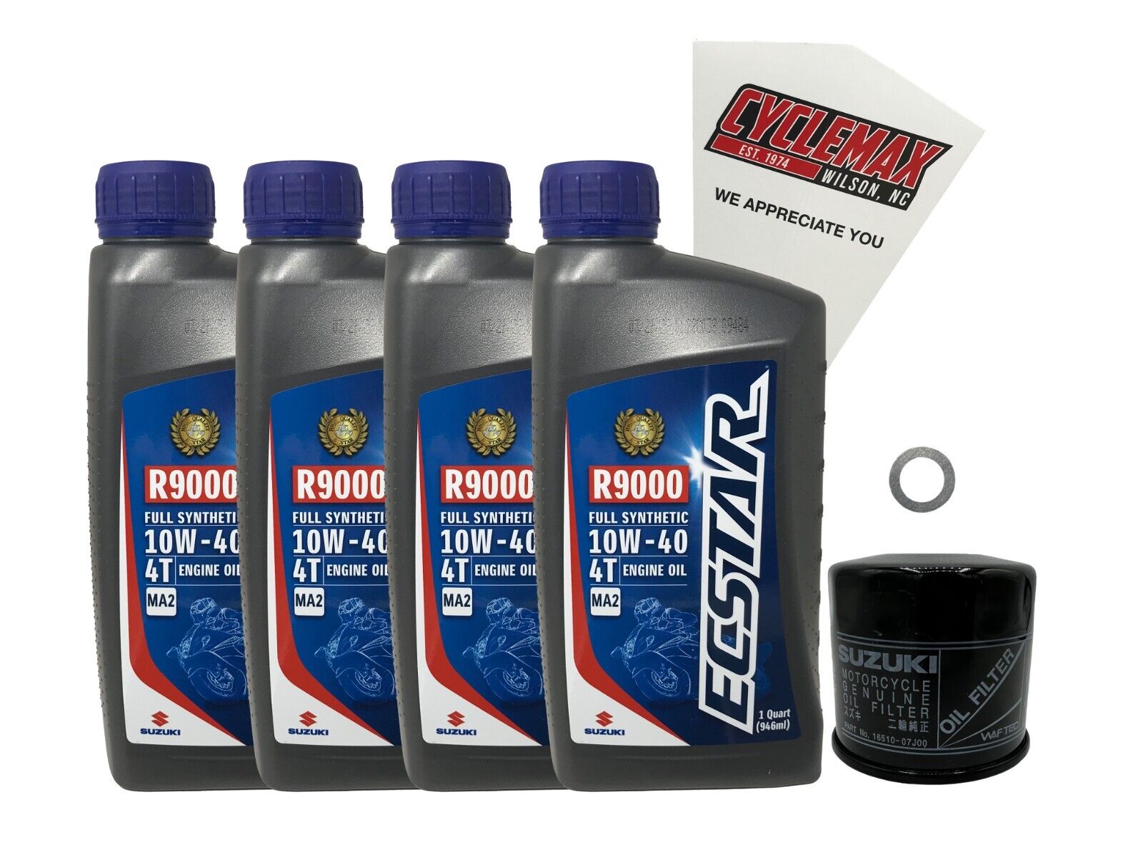 Cyclemax Genuine OEM Full Synthetic Oil Change Kit fits 2002-2022 Suzuki LT-A400