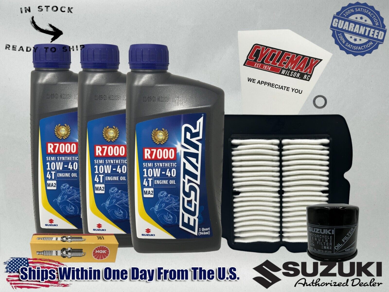 Cyclemax Semi-Synthetic Ecstar R7000 Tune-Up Kit fits 2003-2007 Suzuki SV1000