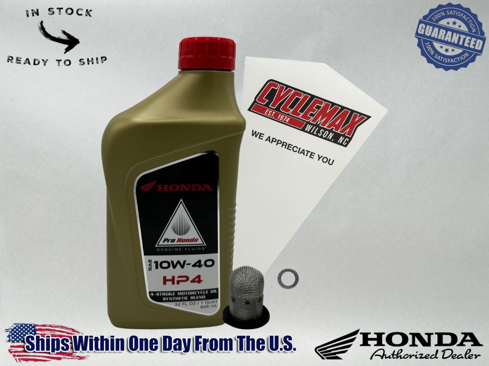 Cyclemax Semi-Synthetic HP4 Oil Change Kit compatible with 2013-2025 Honda Metropolitan