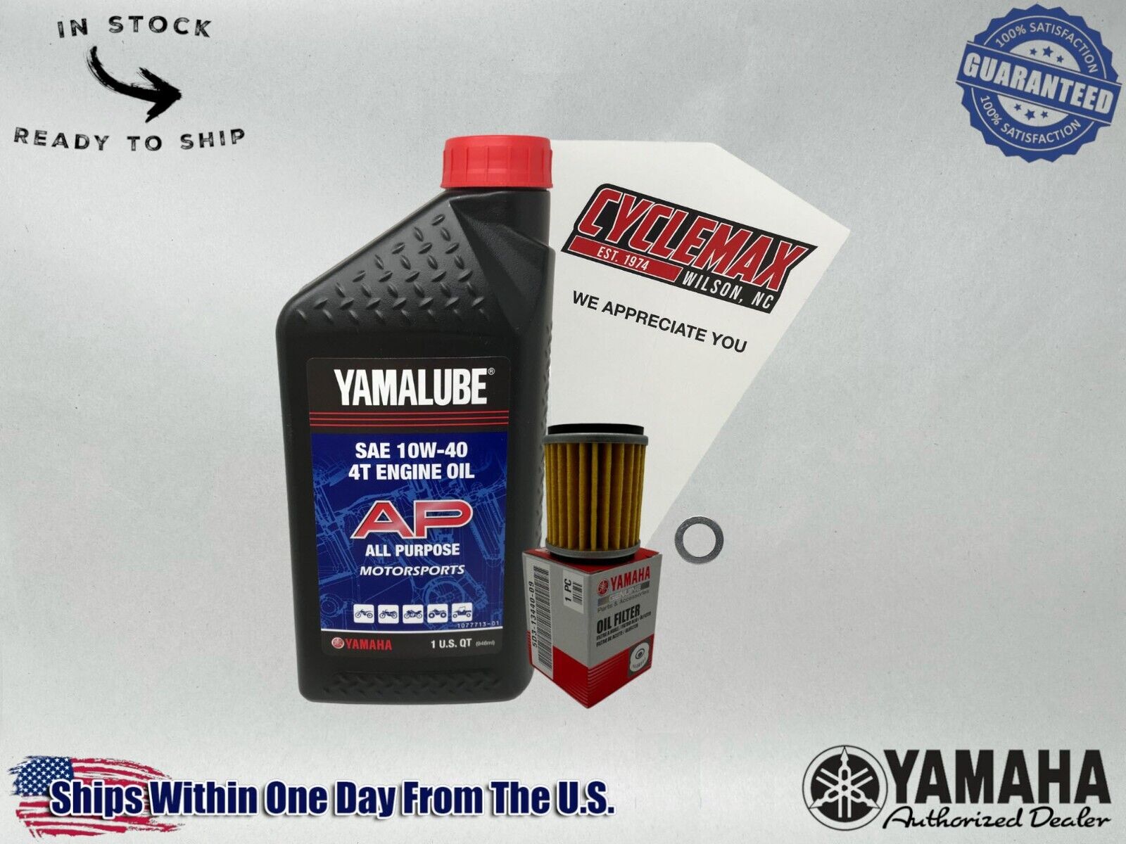 Cyclemax Standard 10W-40 Oil Change Kit fits 2019-2021 Yamaha YZ250F