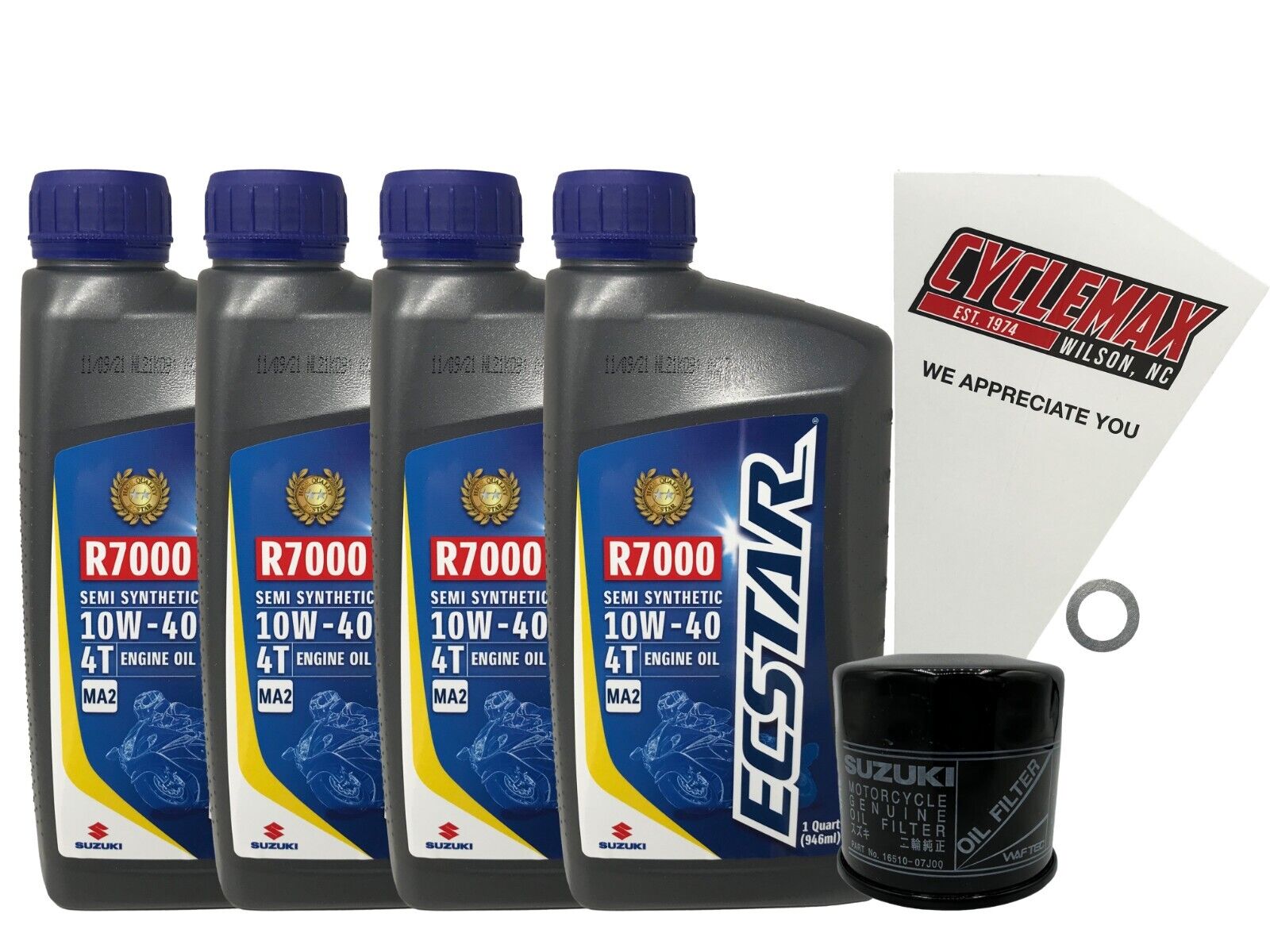 Cyclemax OEM Semi-Synthetic Oil Change Kit fits 1997-2005 Suzuki GSF 1200