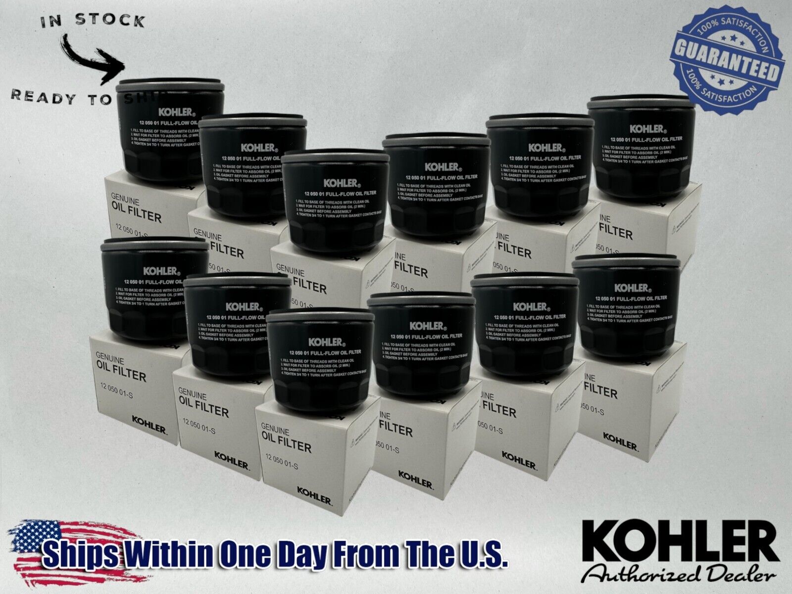 Kohler Genuine OEM Authentic Full Flow Oil Filter 12 050 01-S-12PACK