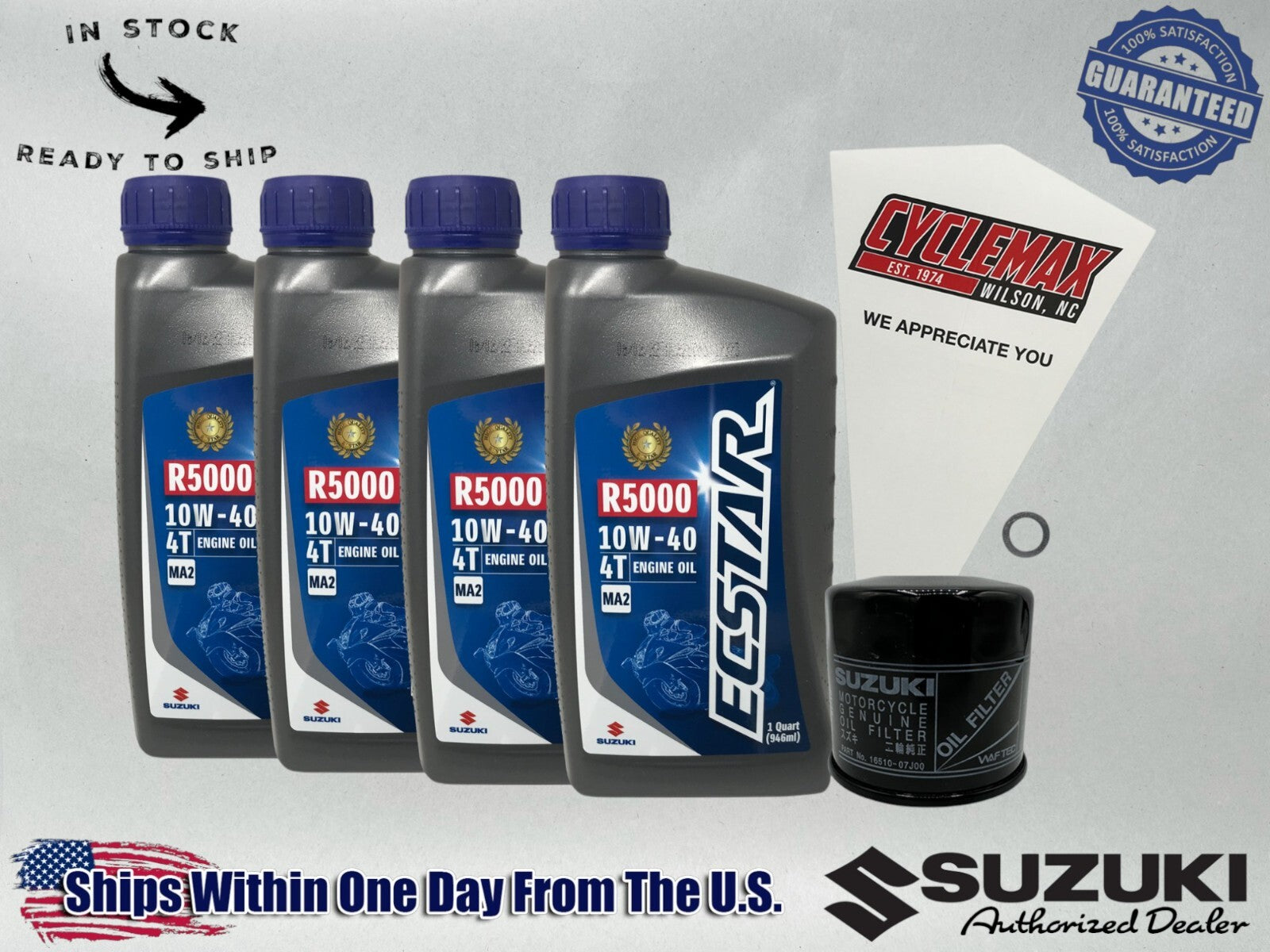 Cyclemax Std Ecstar R5000 Oil Change Kit compatible with 2016-2025 Suzuki Boulevard M109