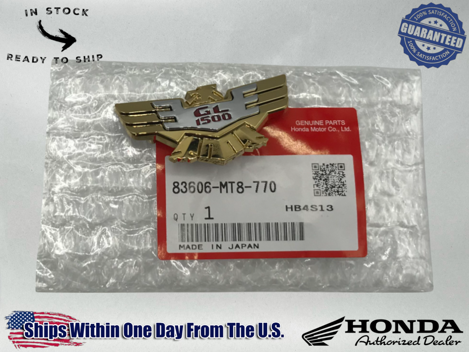 Honda Side Cover Emblem GL1500 Goldwing SE Aspencade Badge 83606-MT8-770 