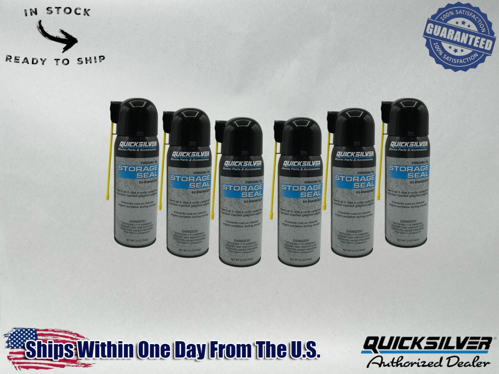 Quicksilver Genuine OEM Storage Seal Fogging Oil 12 OZ 92-858081Q03 6 Pack