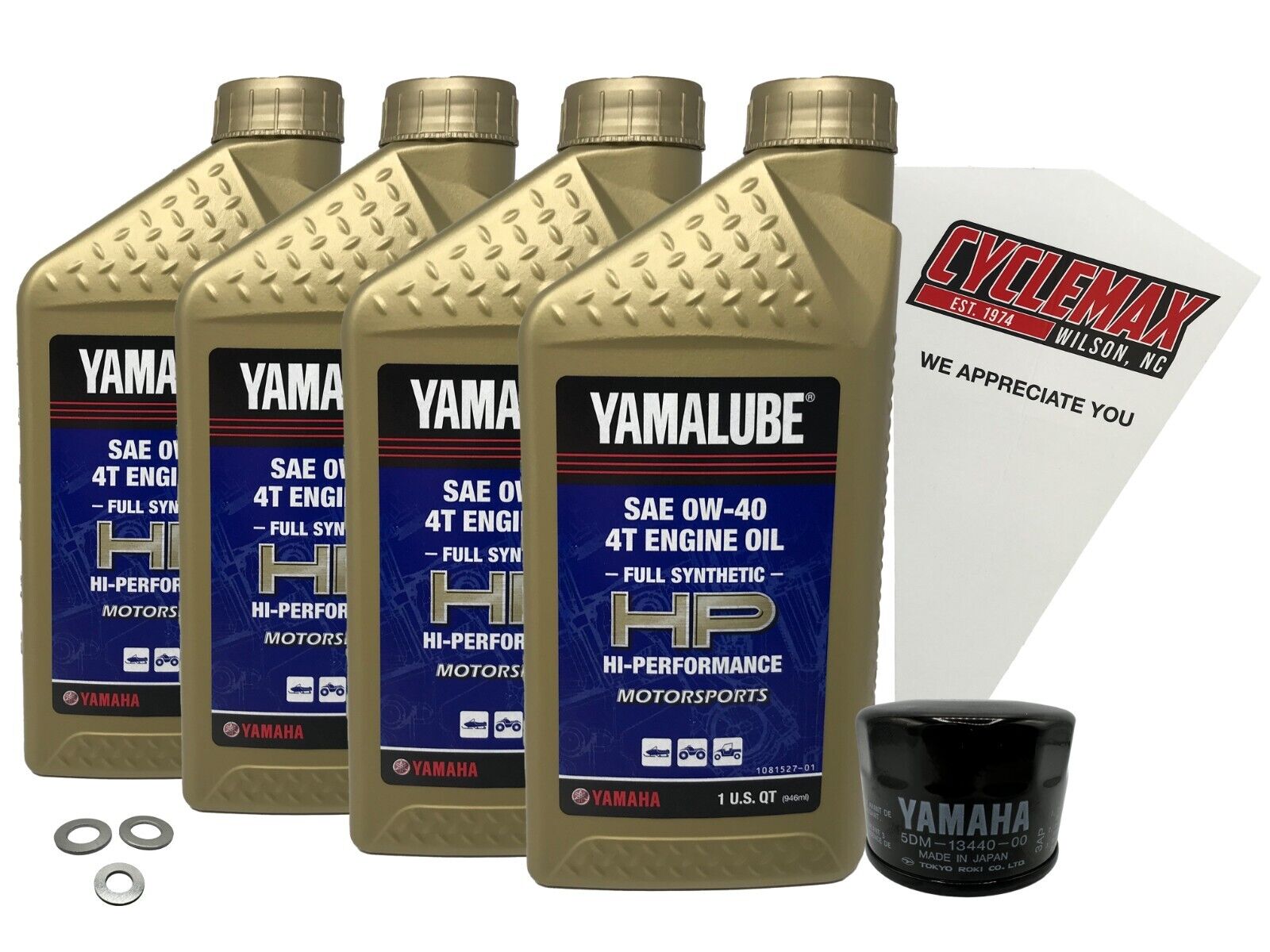 Cyclemax FS 0W40 Oil Change Kit 2010-2011 Yamaha FX Nytro MTX SE 162 Snowmobile