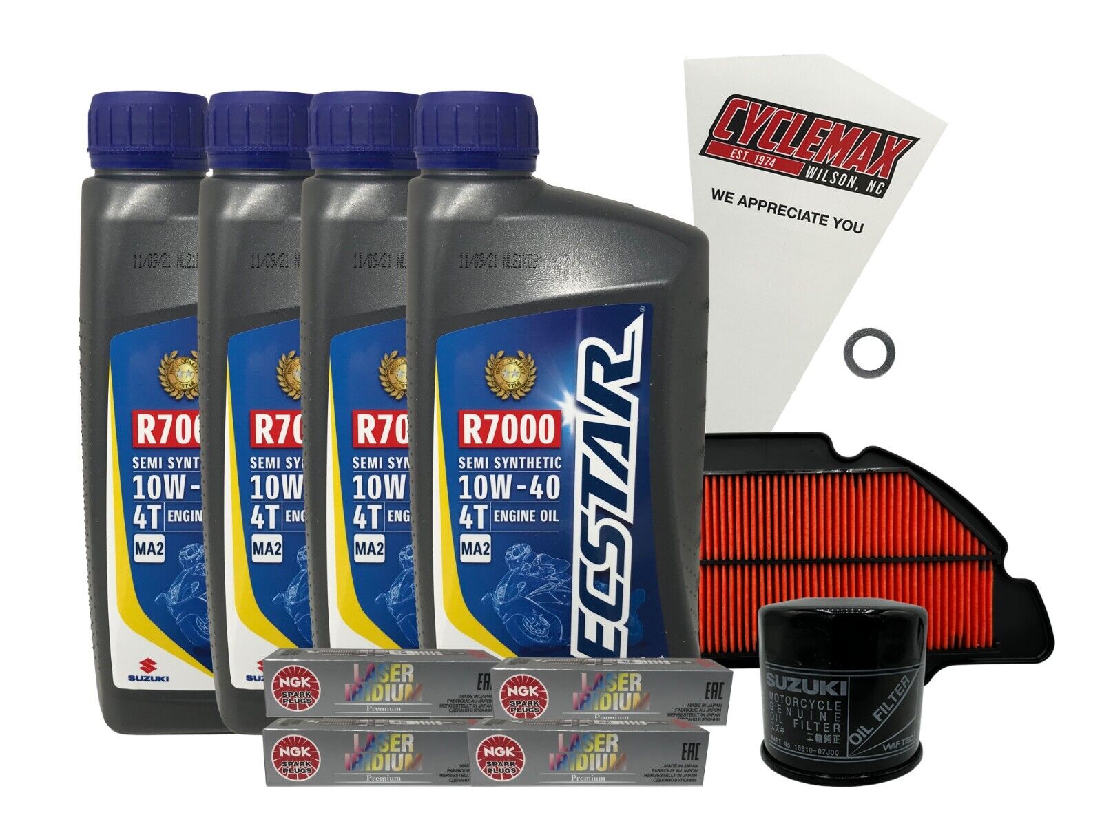 Cyclemax Semi-Synthetic Tune Up Kit w/ Plugs fits 2022-2024 Suzuki GSX-S1000