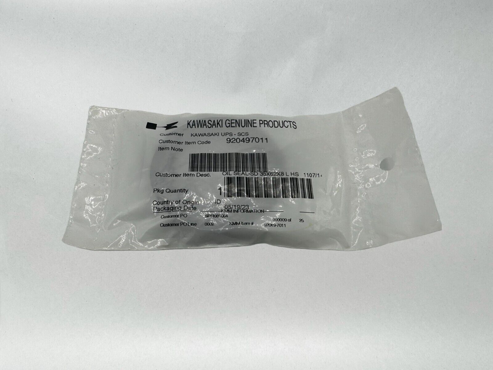 Kawasaki Genuine OEM Oil Seal SD 35X62X8 L 92049-7011