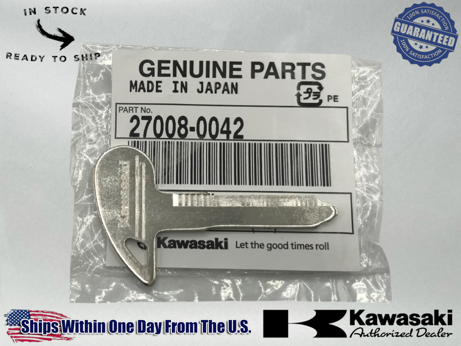 Kawasaki Genuine OEM 2006-24 VULCAN 900 CUSTOM CLASSIC LT BLANK KEY 27008-0042