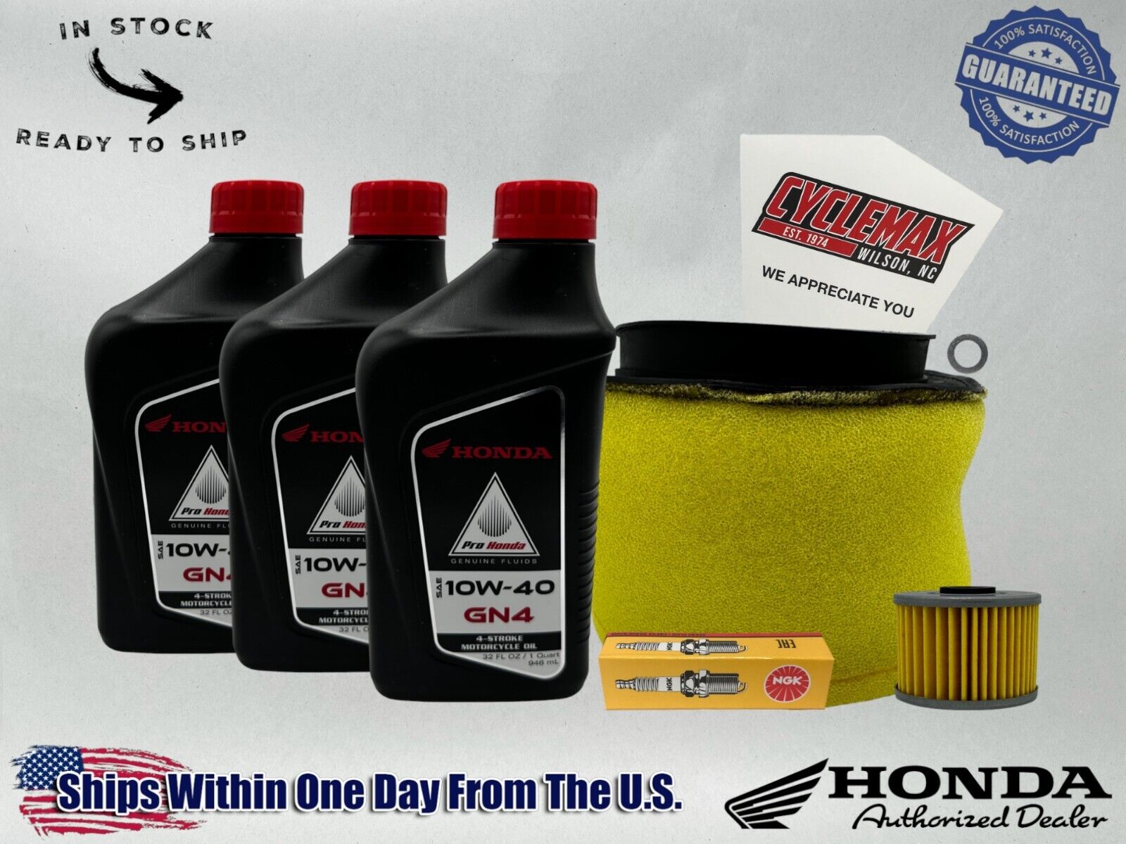 Cyclemax Standard GN4 10W-40 Tune-Up Kit fits 1985-1987 Honda BIG RED ATC250