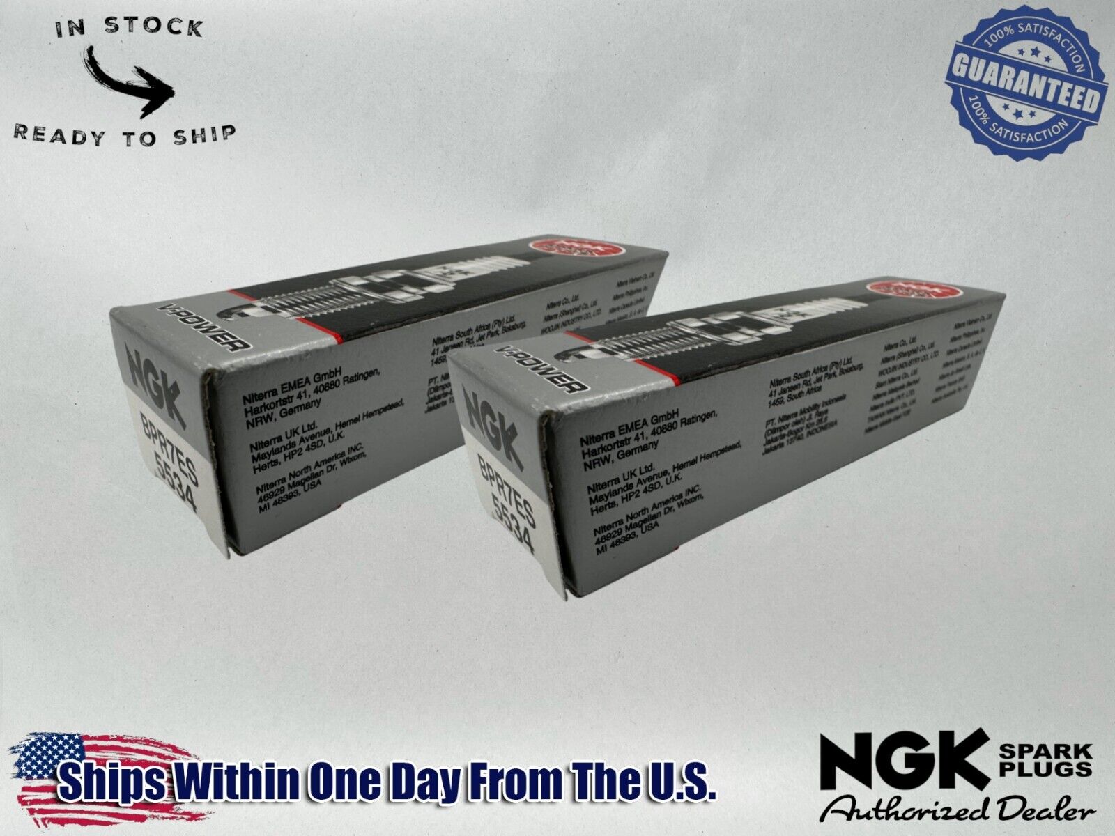 NGK Genuine OEM Authentic Spark Plugs BPR7ES - 4 PACK