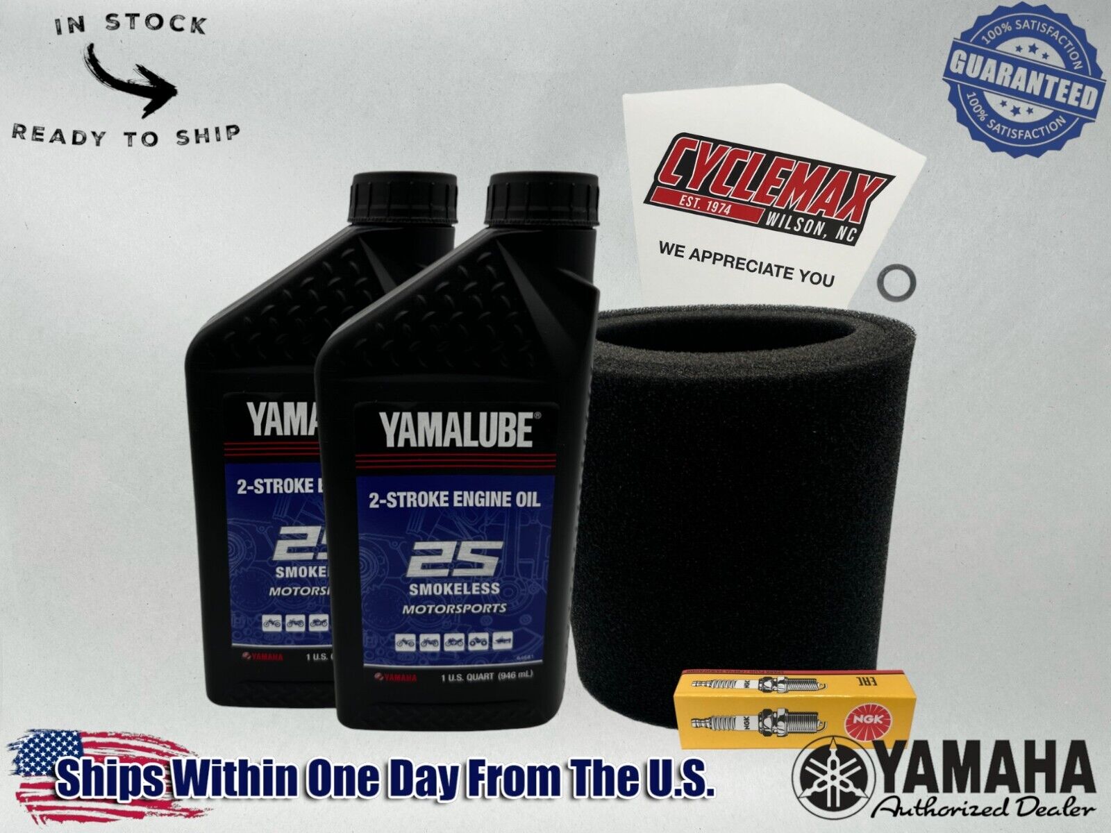 Cyclemax Yamalube Smokeless 2Stroke Premix TuneUp Kit for 1987-1991 Yamaha CHAMP