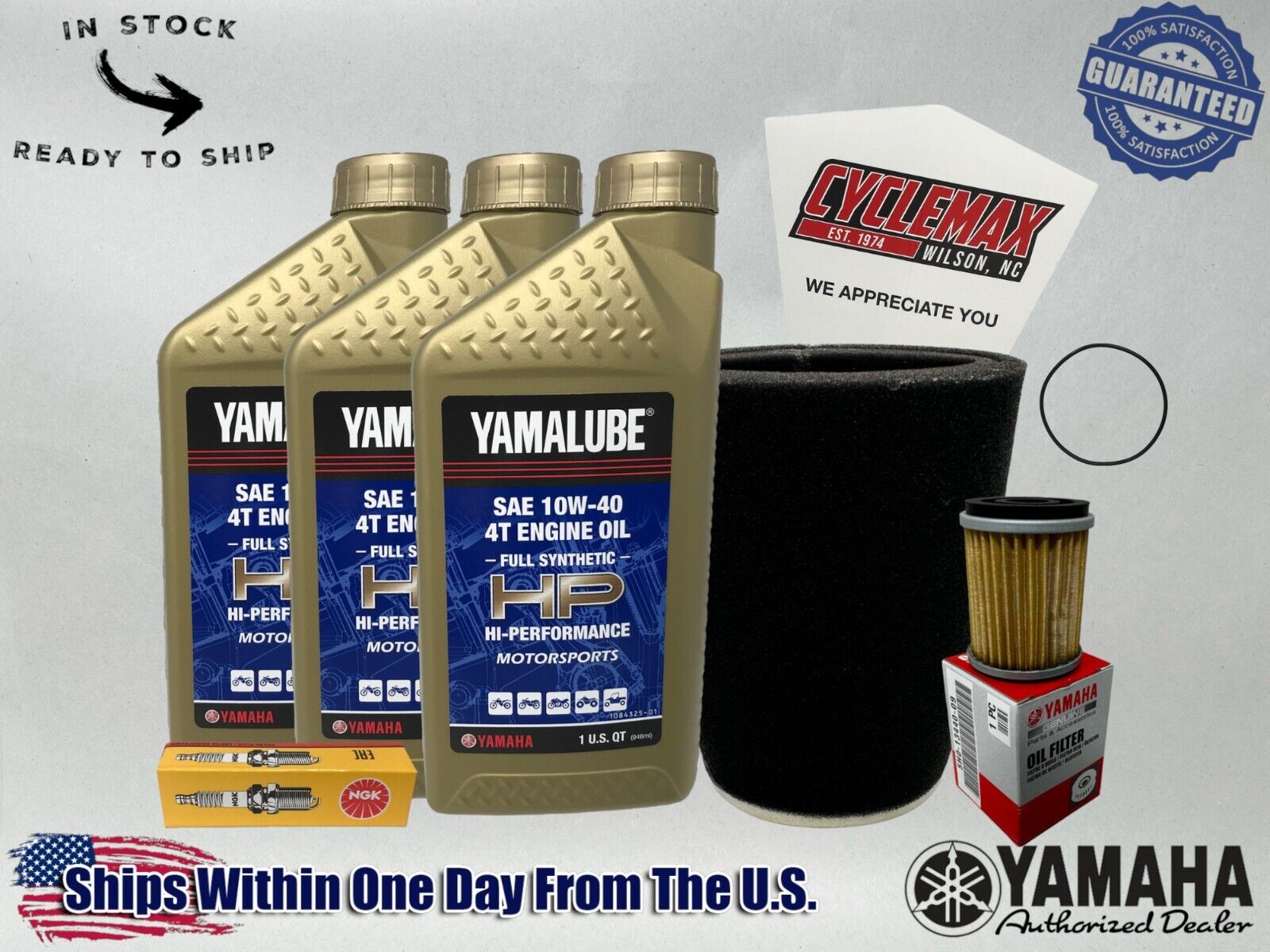 Cyclemax Full-Synthetic Yamalube Tune-Up Kit fits 1985-1989 Yamaha MOTO-4